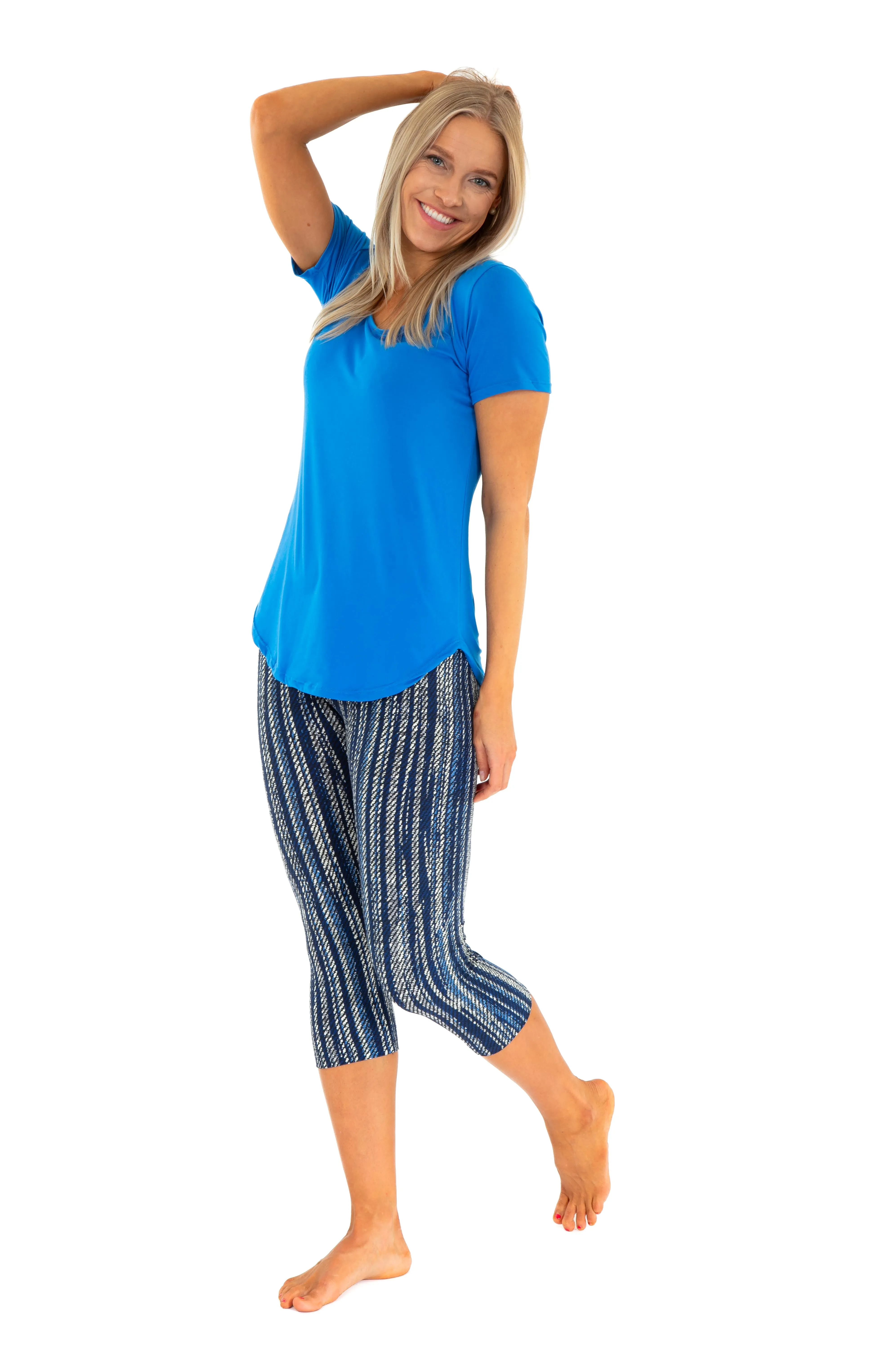 Vintage Blue Lines - Capris sold by Just Cozy product image thumbnail 2