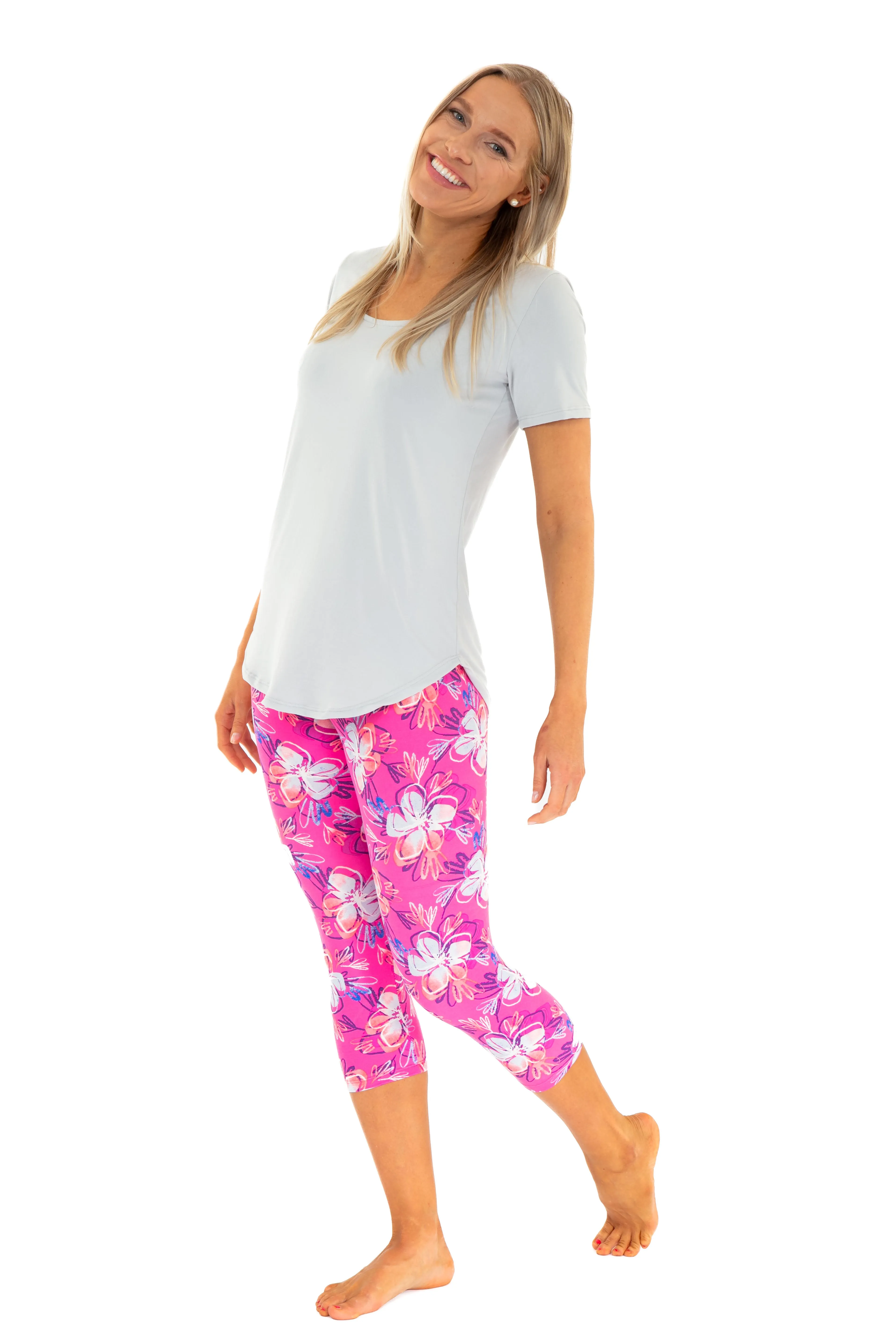 Magnolia in Pink - Capris sold by Just Cozy product image thumbnail 3