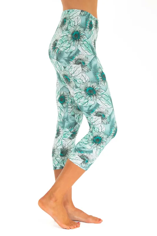 Green Daisies - Capris sold by Just Cozy