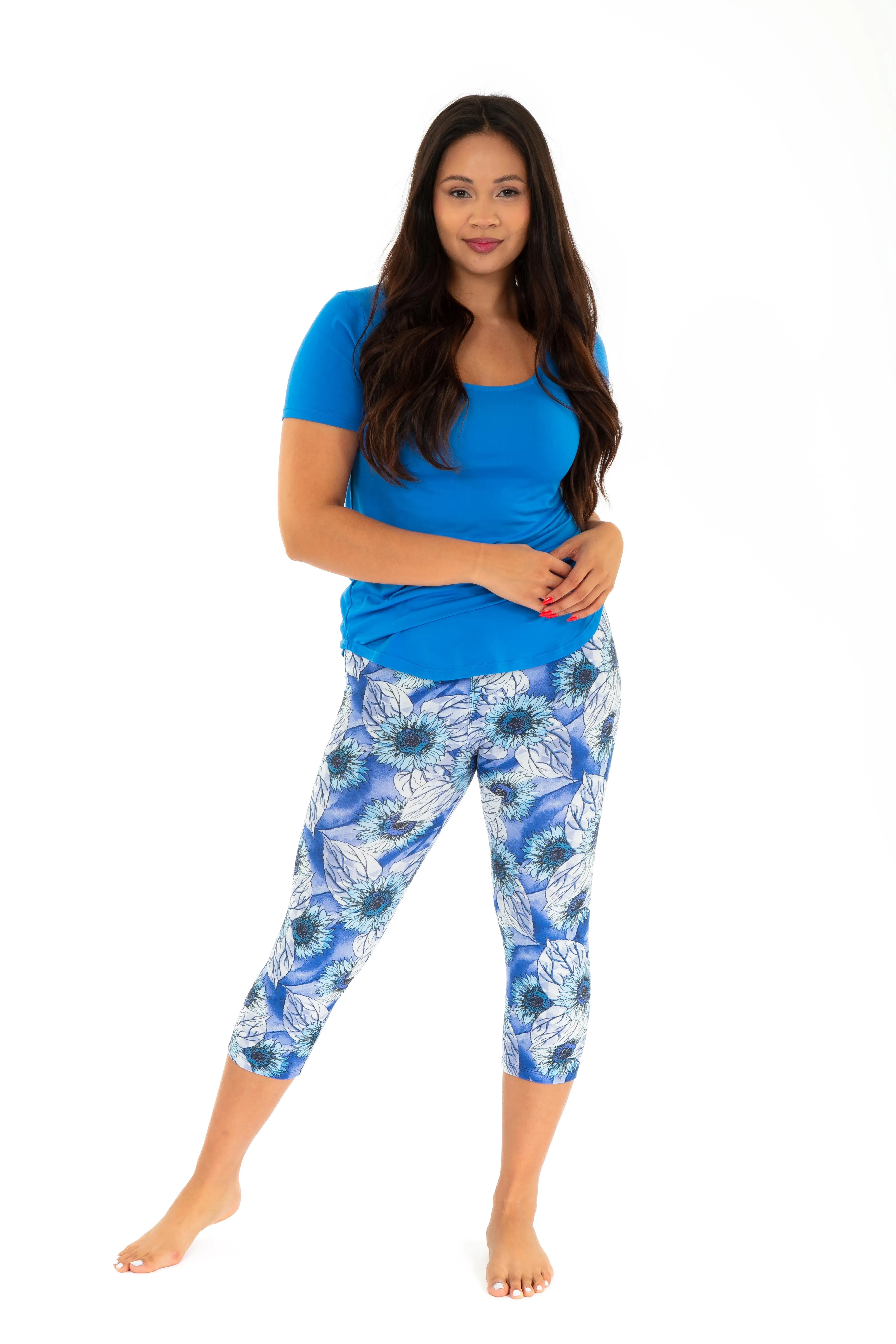 Blue Daisies - Capris sold by Just Cozy product image thumbnail 3