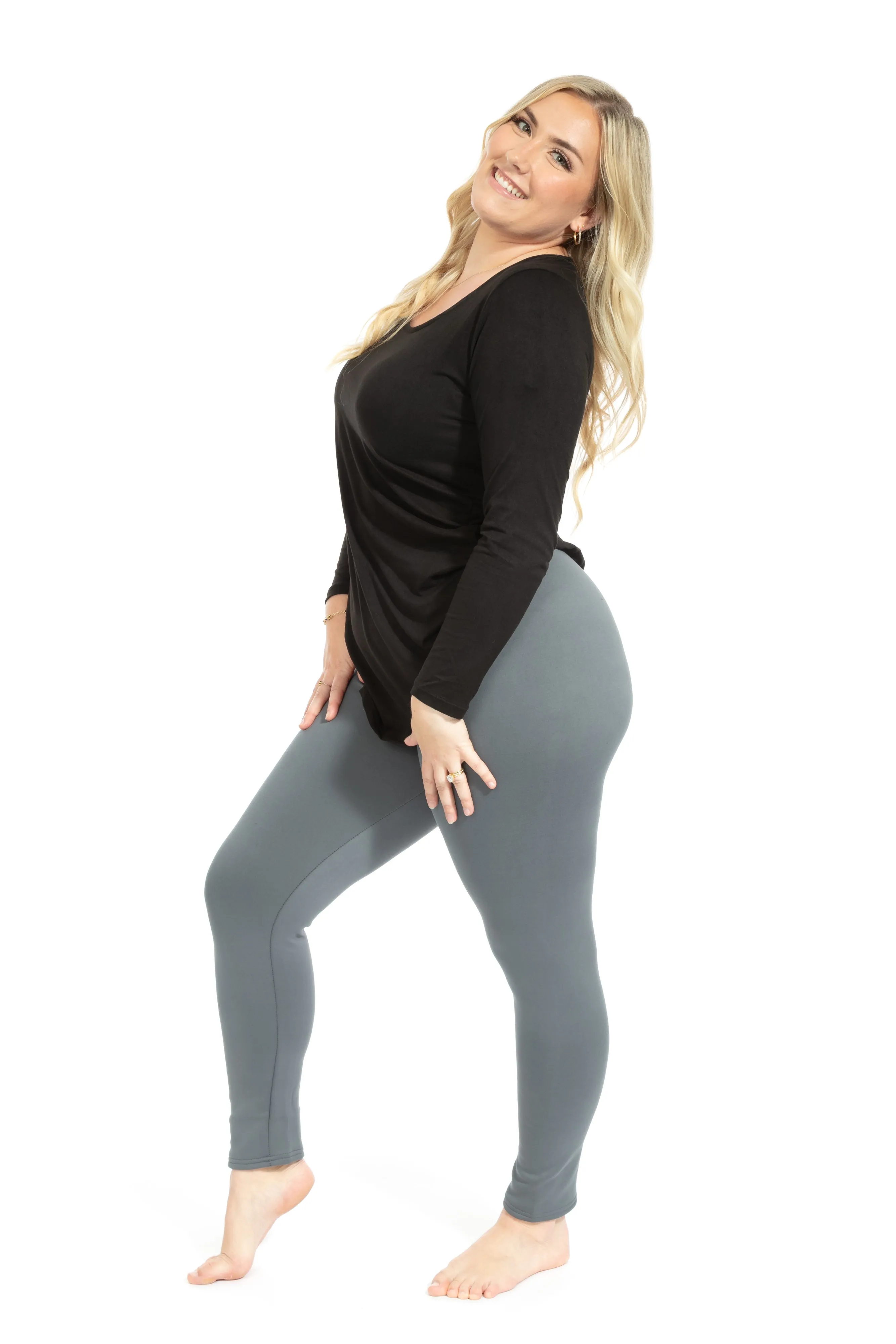 Gray - Cozy Lined Leggings sold by Just Cozy product image thumbnail 5
