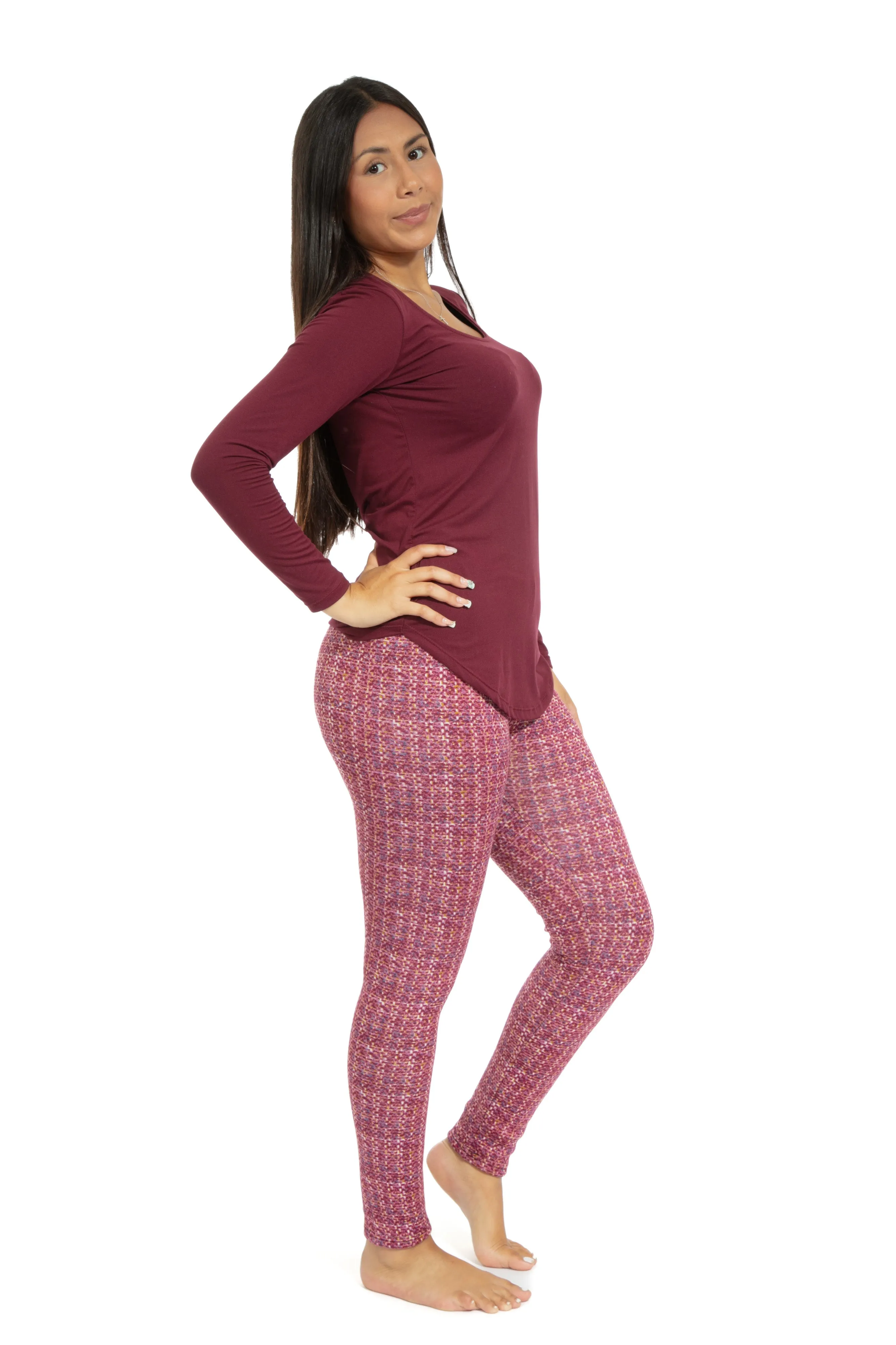 Magenta Tartan - Cozy Lined Leggings sold by Just Cozy product image thumbnail 5