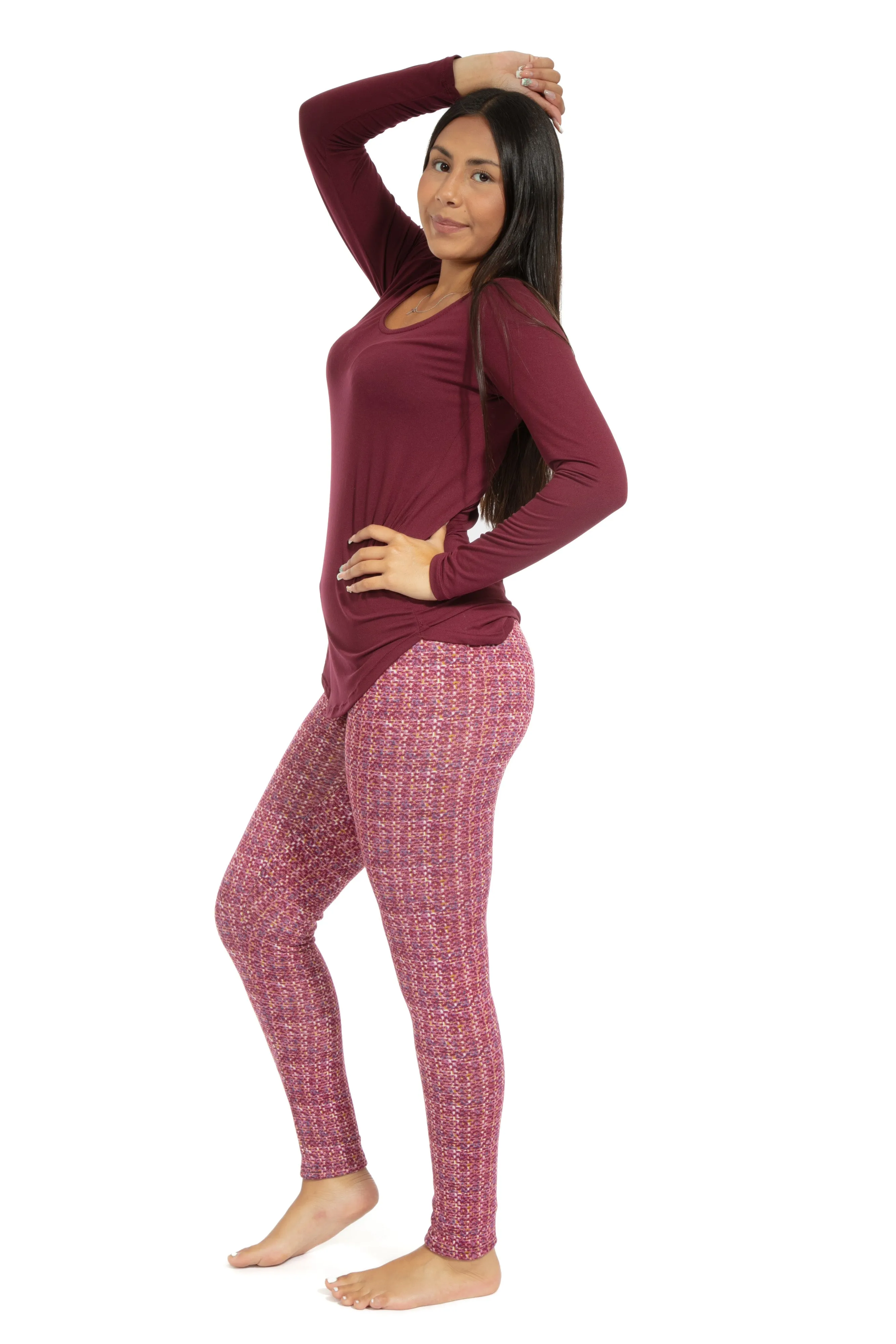 Magenta Tartan - Cozy Lined Leggings sold by Just Cozy product image thumbnail 4