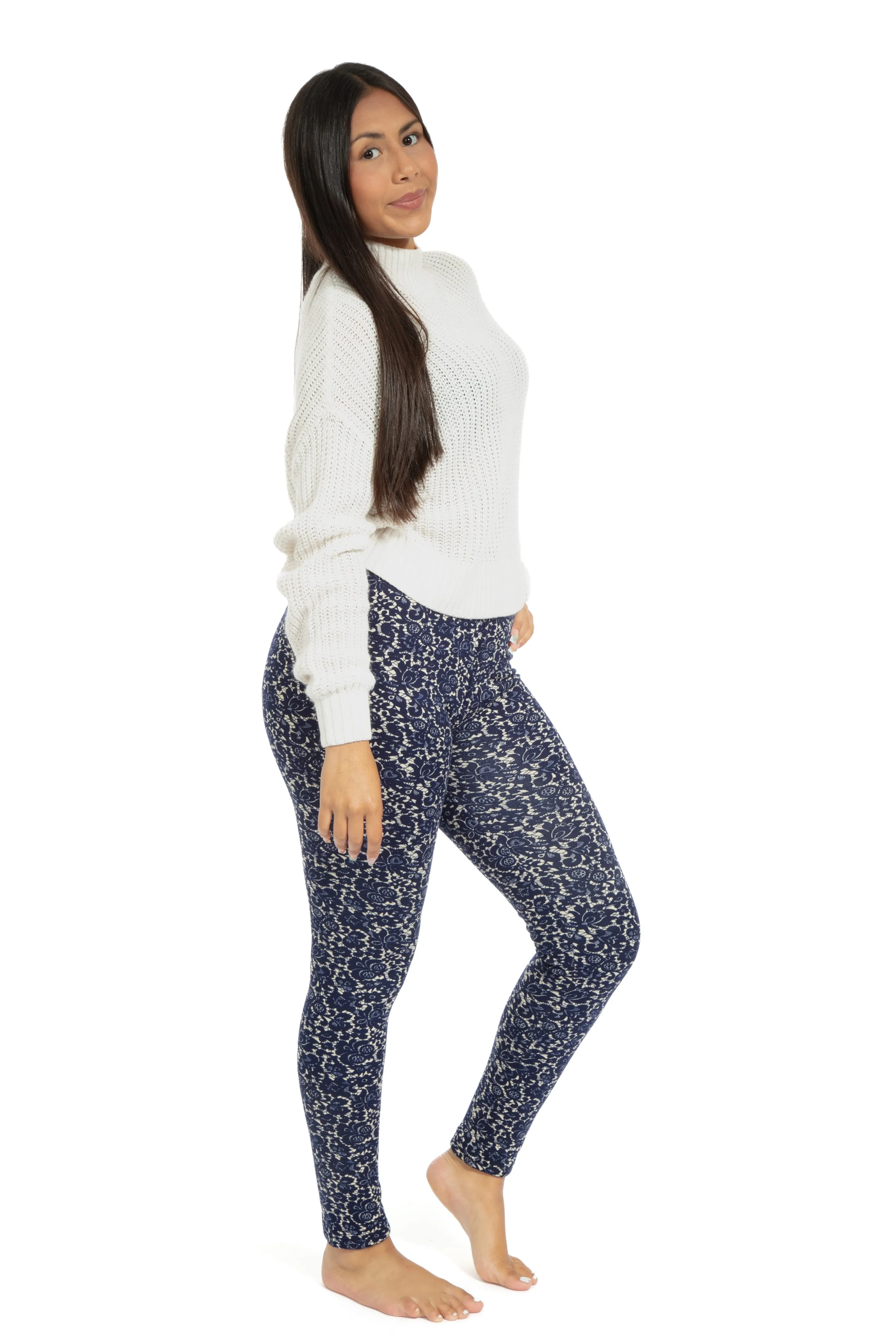 Blue Pattern - Cozy Lined Leggings sold by Just Cozy product image thumbnail 3