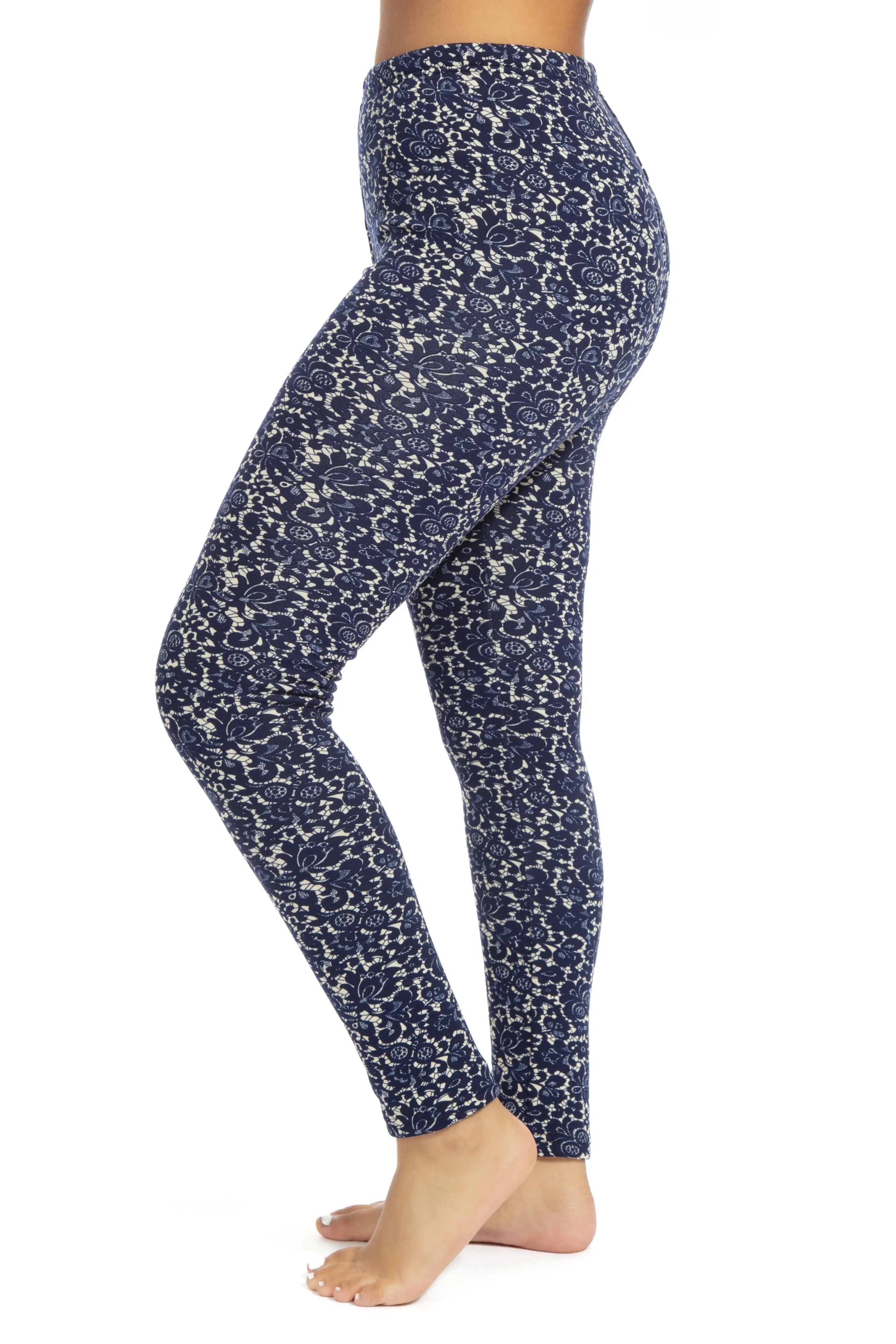 Blue Pattern - Cozy Lined Leggings sold by Just Cozy