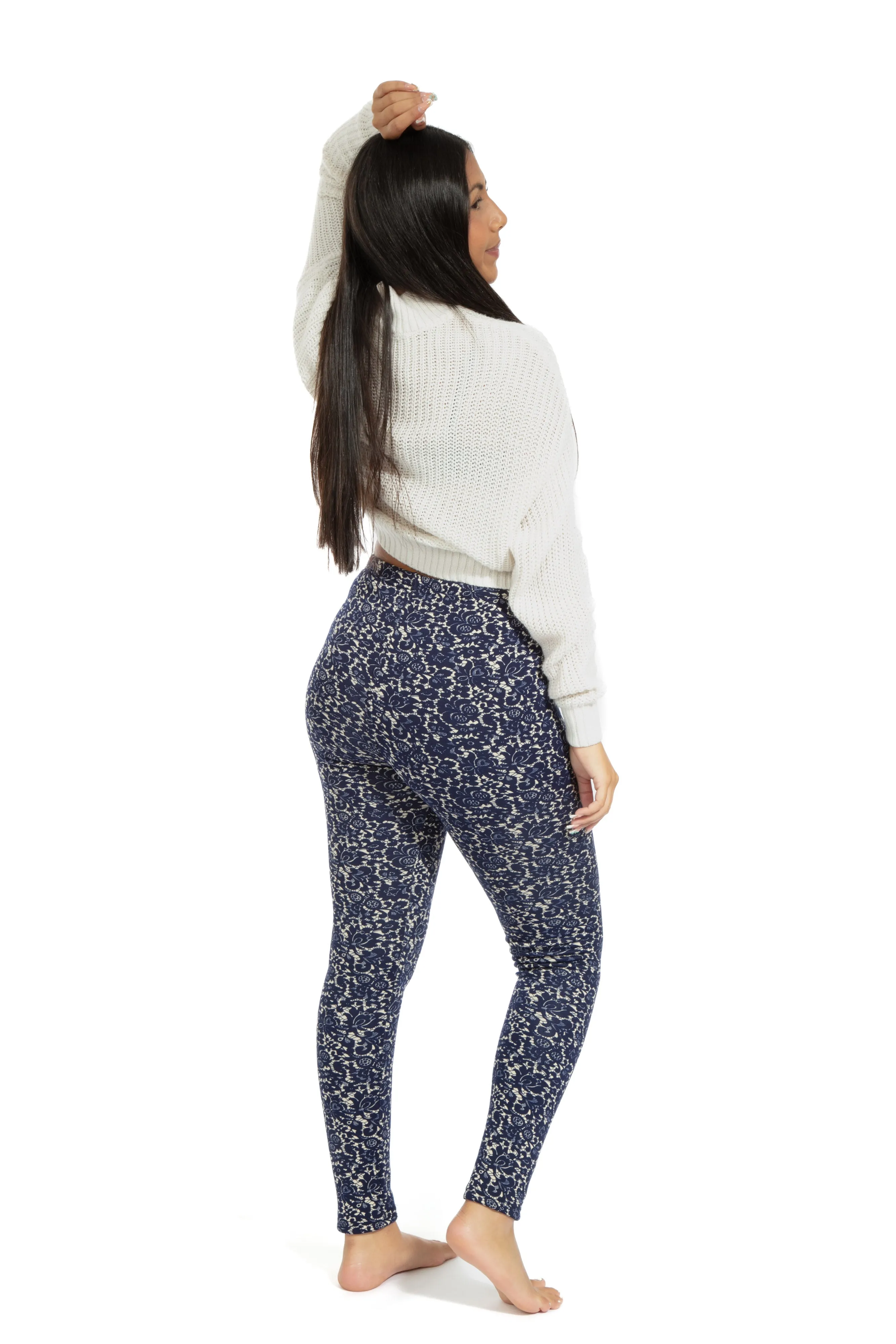Blue Pattern - Cozy Lined Leggings sold by Just Cozy product image thumbnail 5