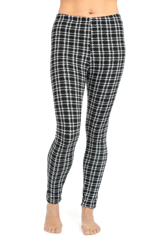 B&W Plaid Checks - Cozy Lined Leggings sold by Just Cozy