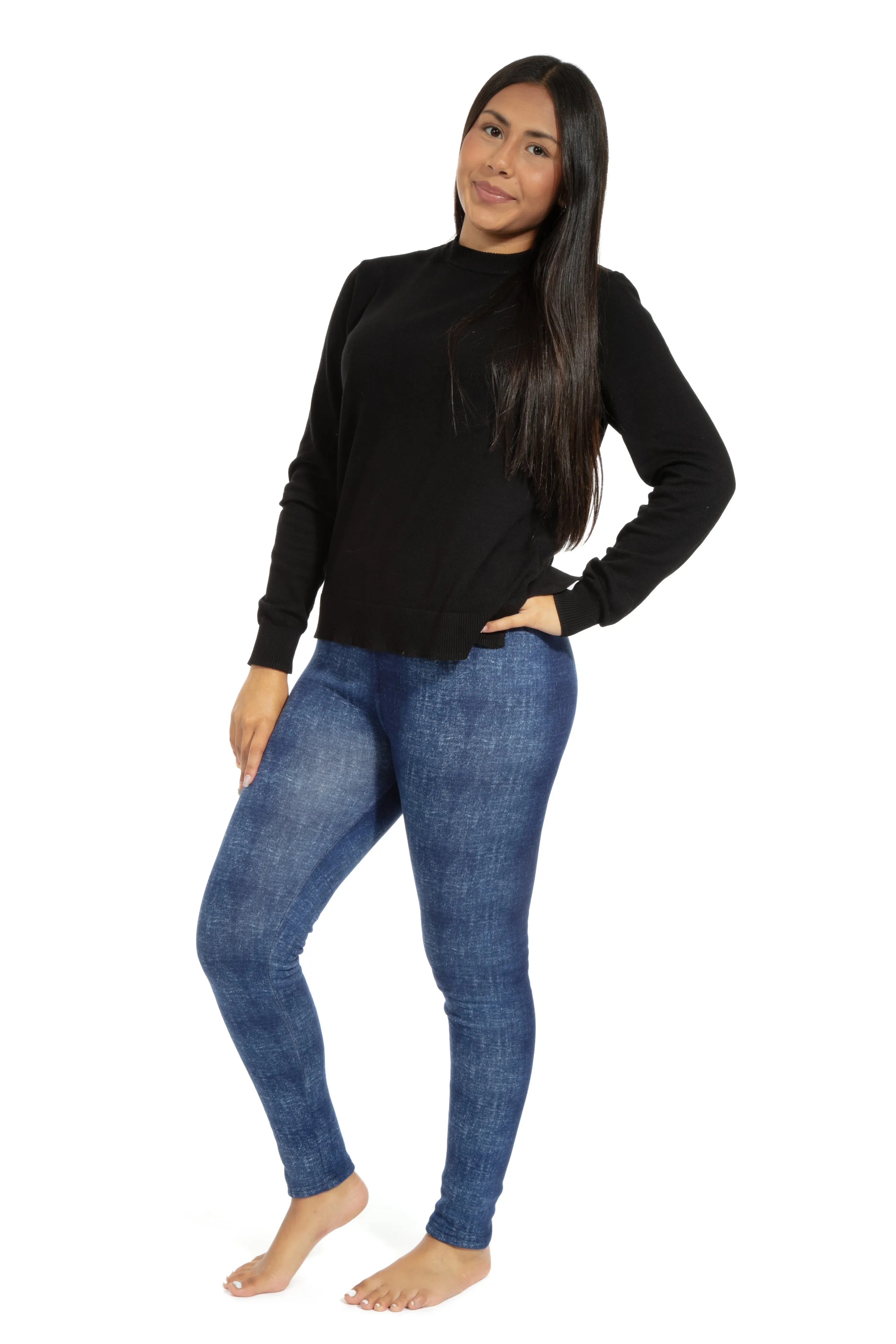Dyed Denim - Cozy Lined Leggings sold by Just Cozy product image thumbnail 3