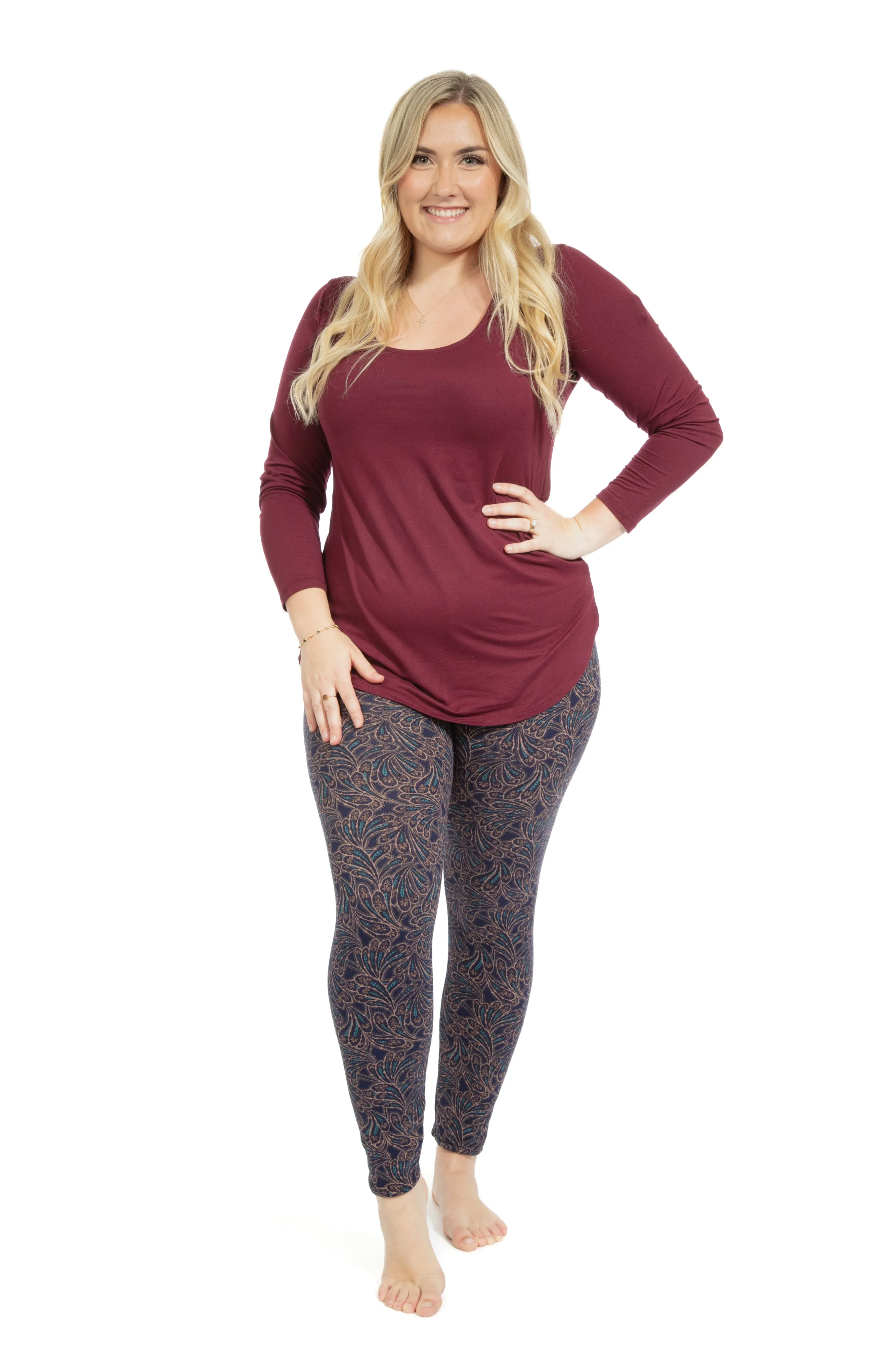 Leaf Print - Cozy Lined Leggings sold by Just Cozy product image thumbnail 2