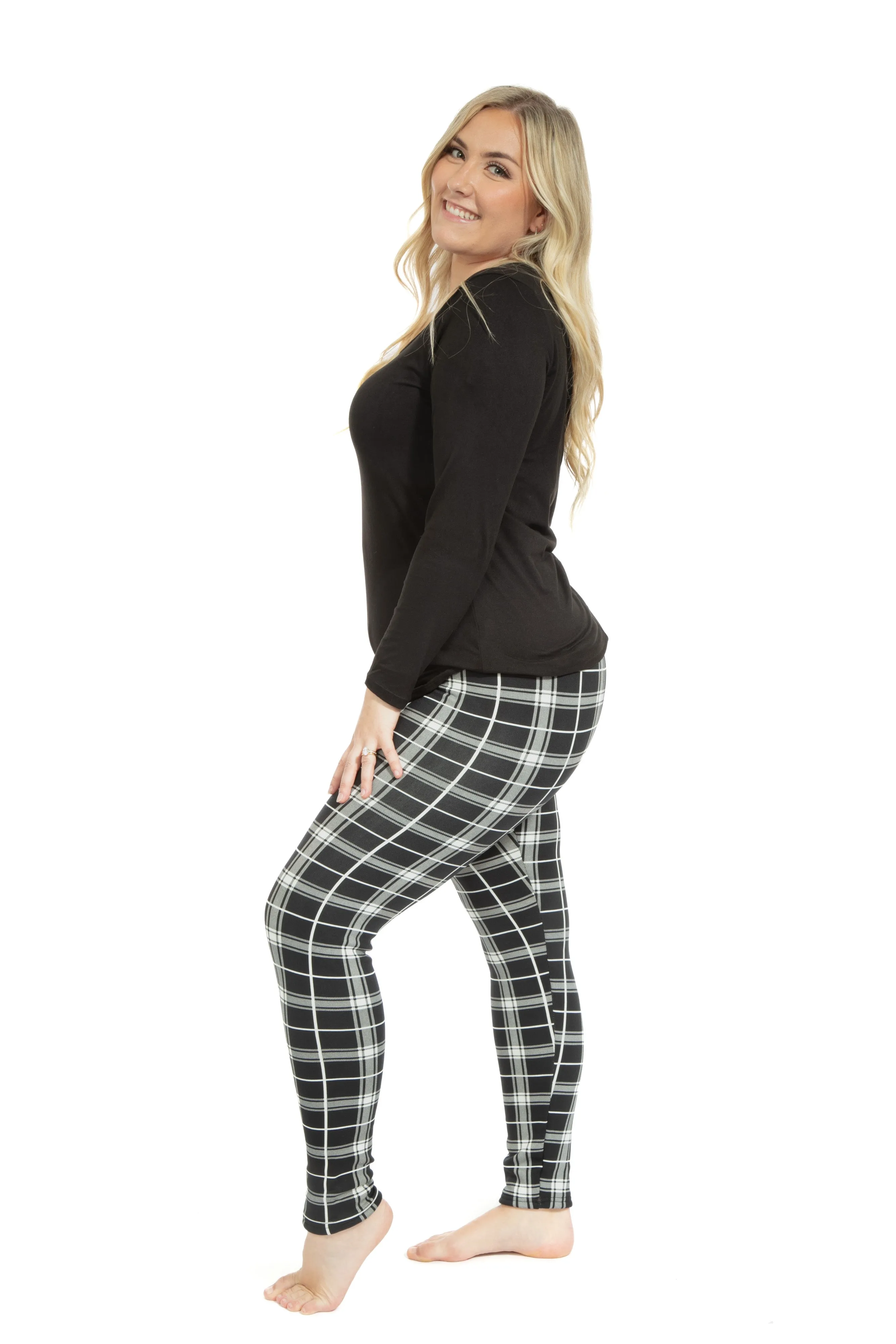 B&W Plaid - Cozy Lined Leggings sold by Just Cozy product image thumbnail 5