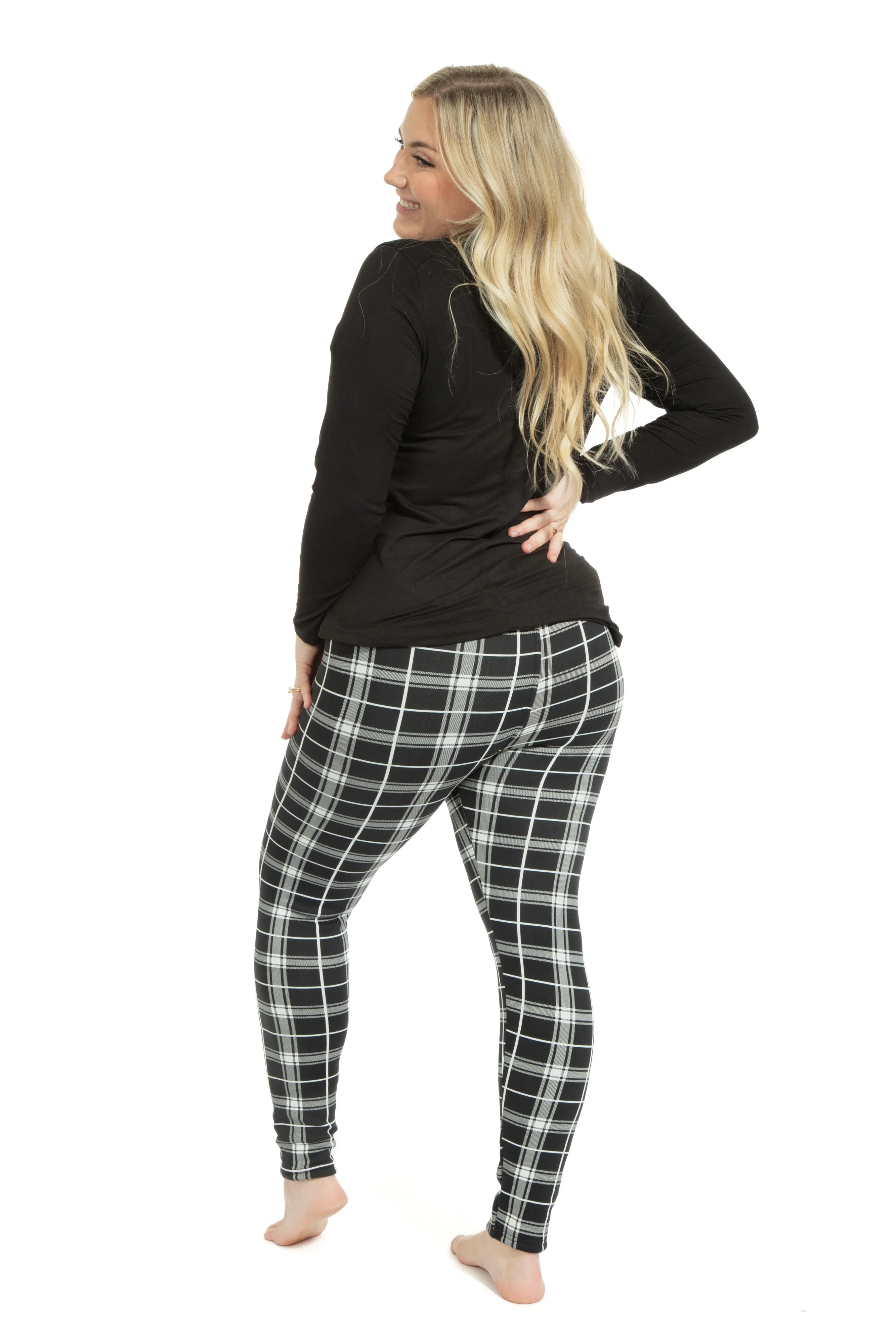 B&W Plaid - Cozy Lined Leggings sold by Just Cozy product image thumbnail 3
