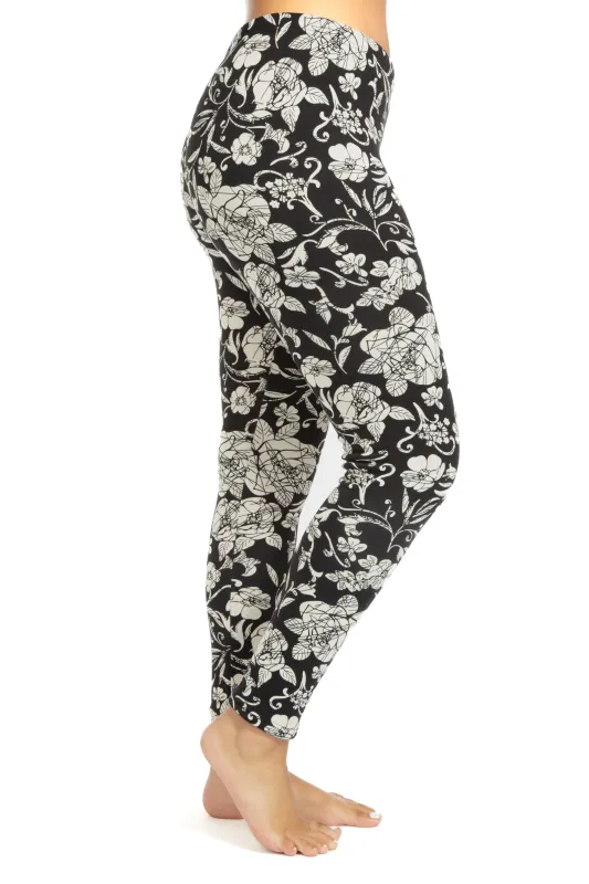 Beige Flowers - Cozy Lined Leggings sold by Just Cozy