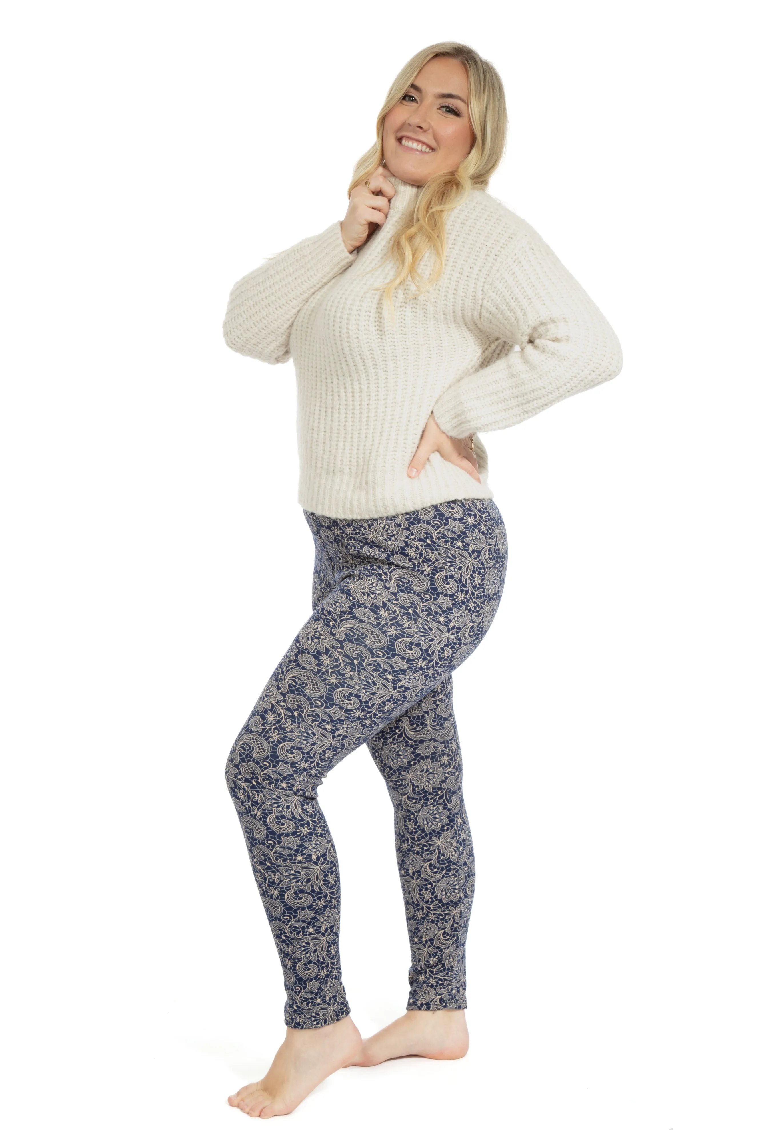 Shiny Flowers - Cozy Lined Leggings sold by Just Cozy product image thumbnail 4