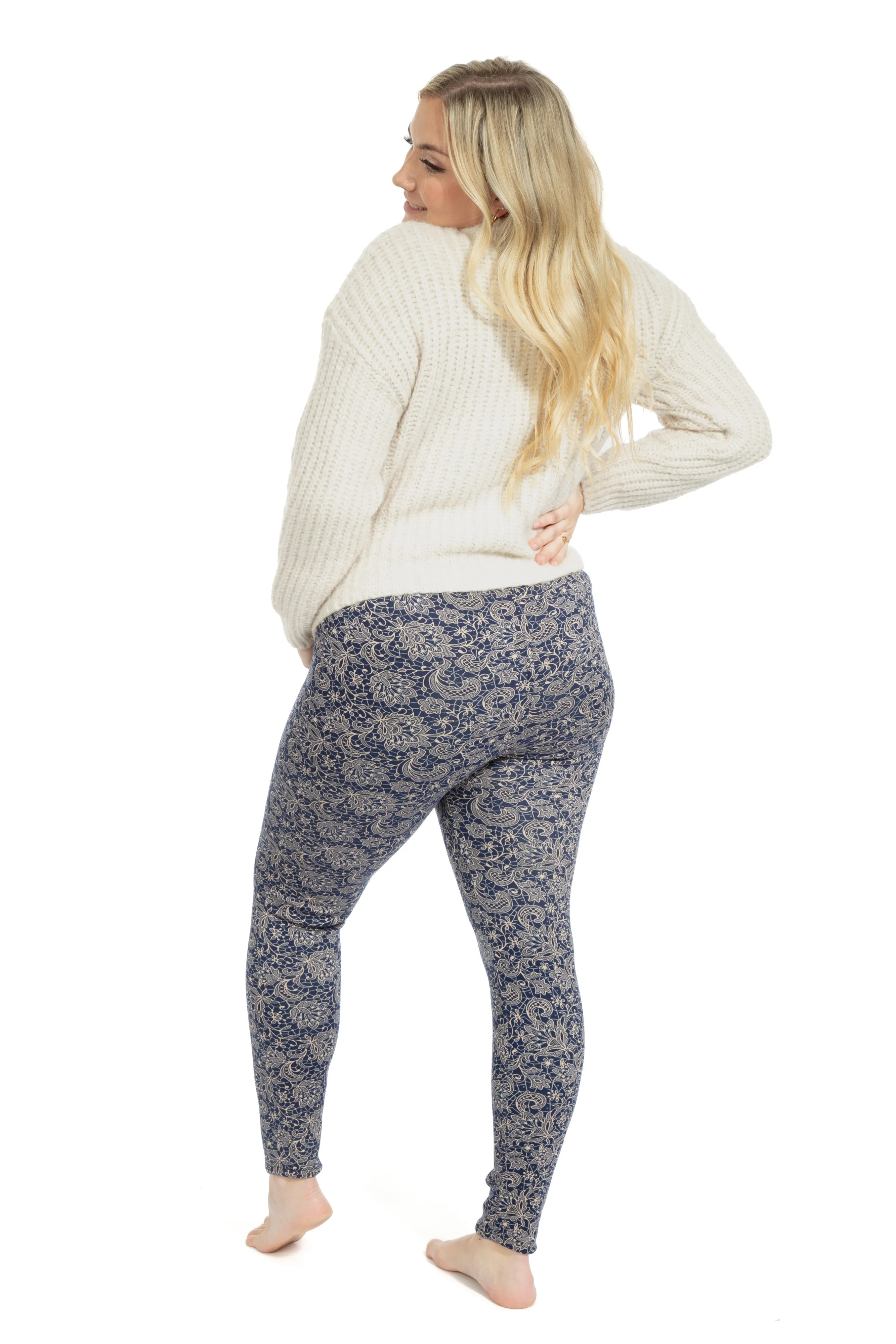 Shiny Flowers - Cozy Lined Leggings sold by Just Cozy product image thumbnail 3