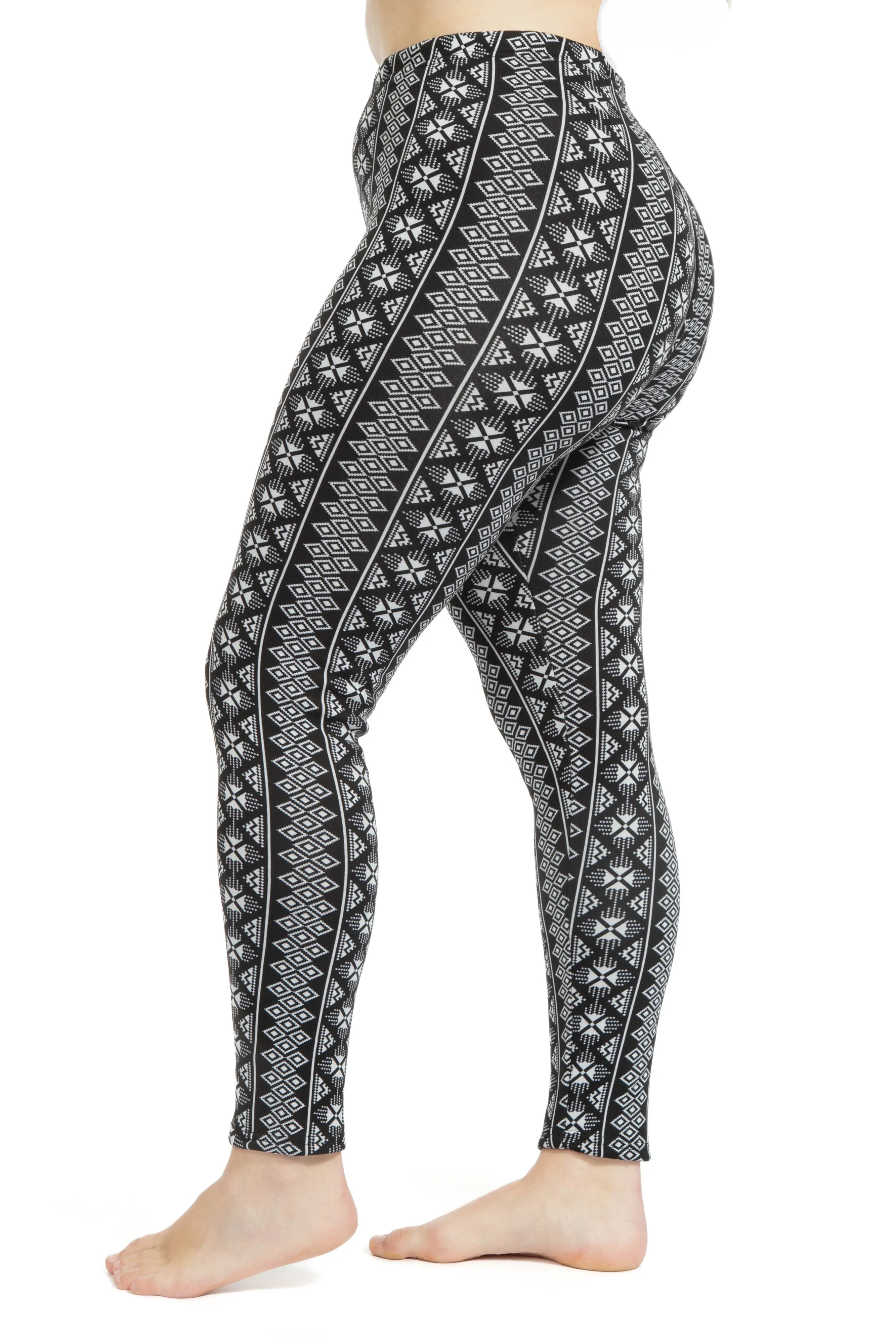B&W Diamond - Cozy Lined Leggings sold by Just Cozy