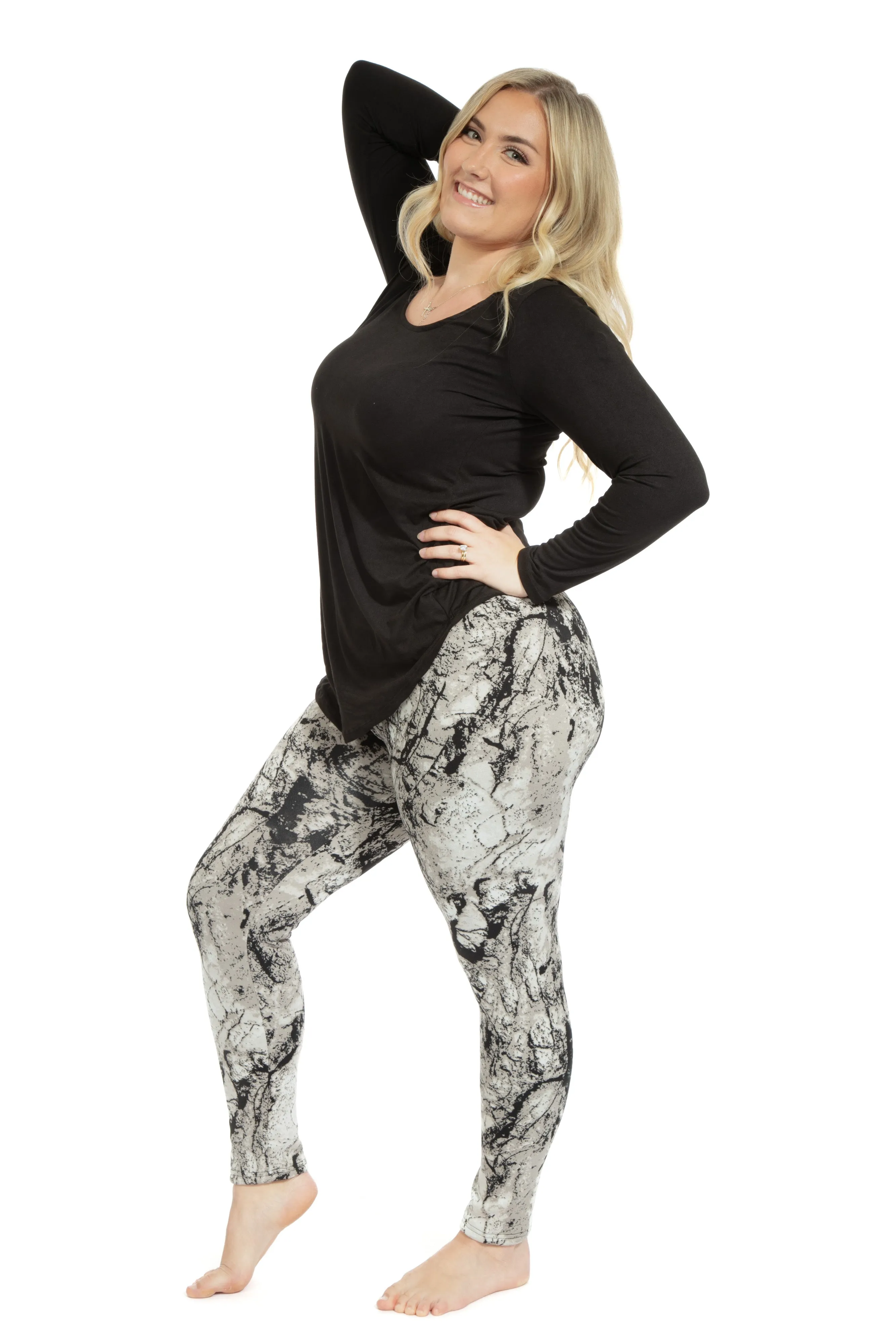 Gray Marble - Cozy Lined Leggings sold by Just Cozy product image thumbnail 5