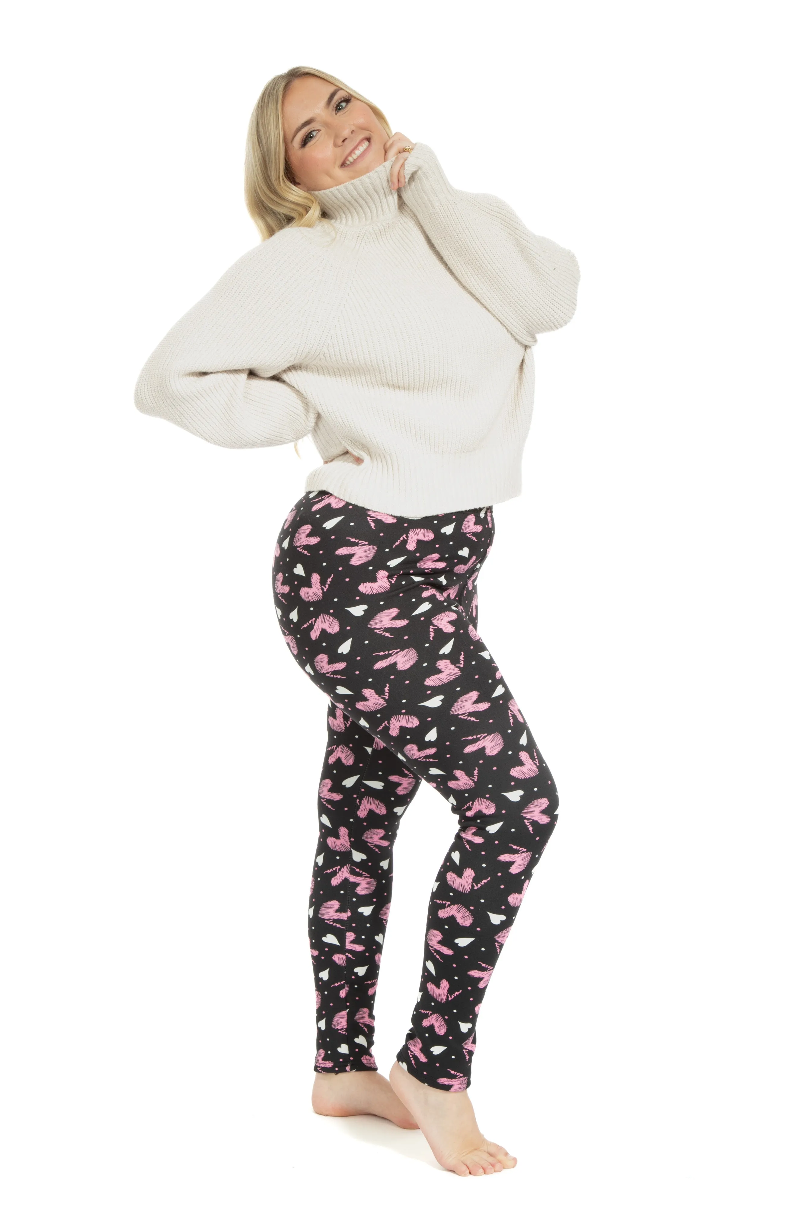 2 Hearts - Cozy Lined Leggings sold by Just Cozy product image thumbnail 2