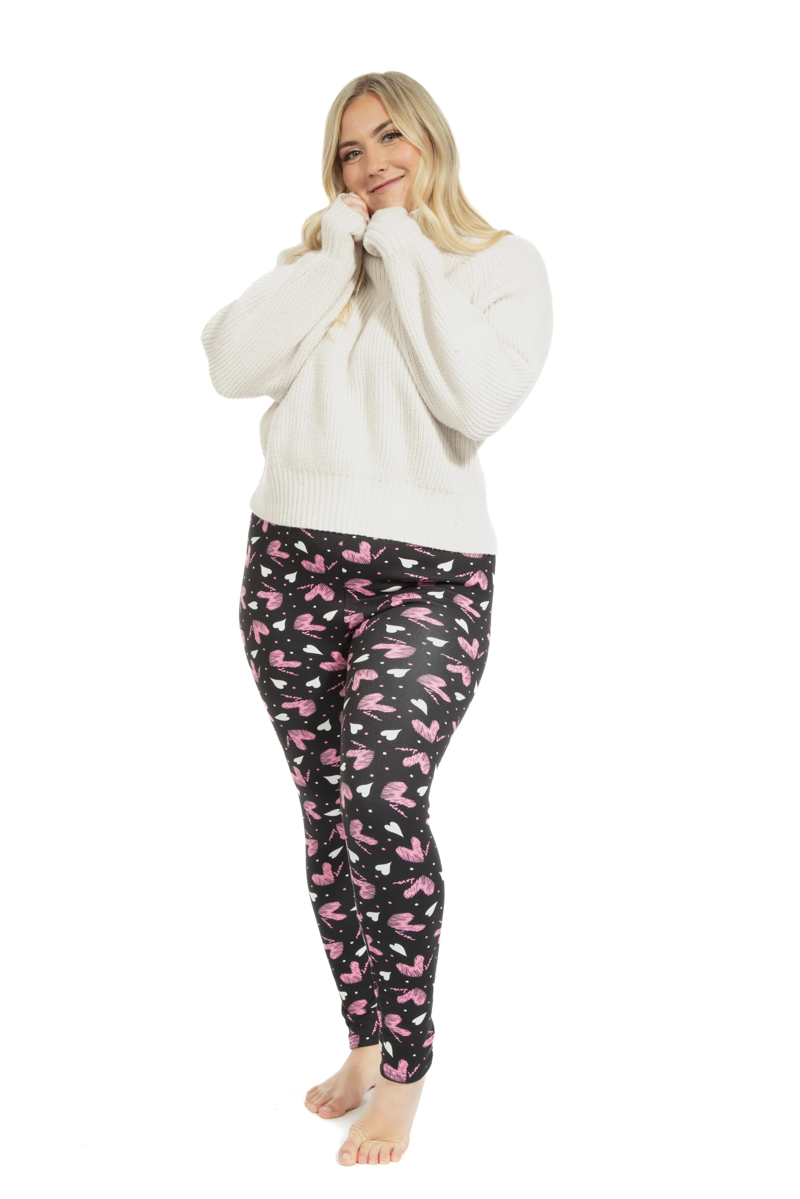 2 Hearts - Cozy Lined Leggings sold by Just Cozy product image thumbnail 3