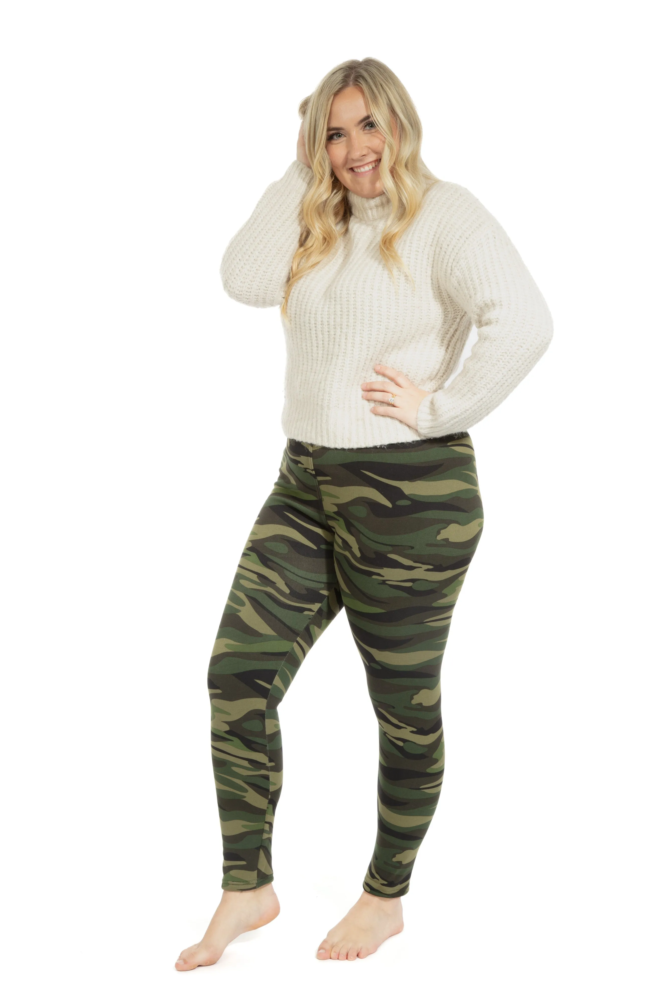 Green Camouflage - Cozy Lined Leggings sold by Just Cozy product image thumbnail 2
