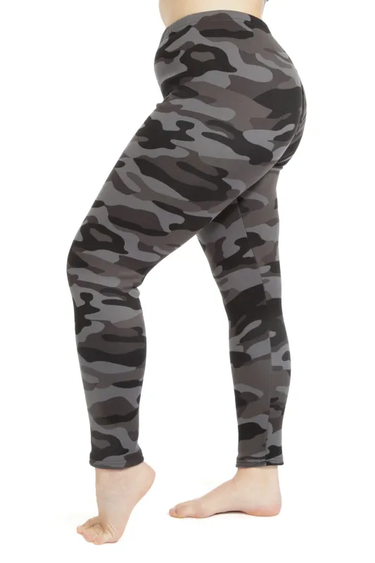 Grey Camouflage - Cozy Lined Leggings sold by Just Cozy