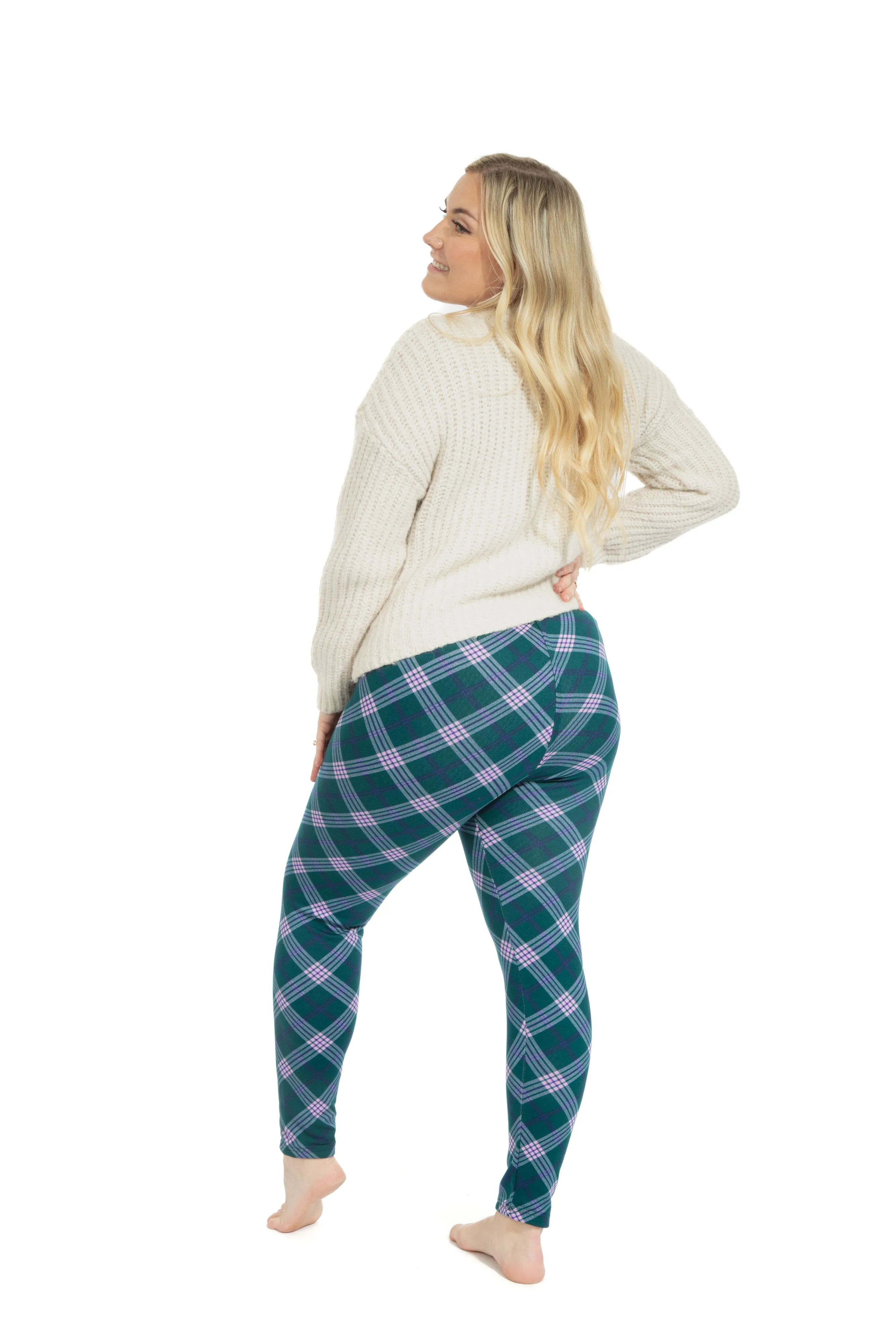 Pink & Green Squares - Cozy Lined Leggings sold by Just Cozy product image thumbnail 5