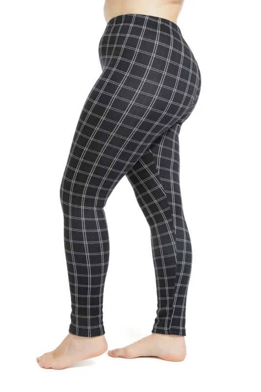 Navy Squares - Cozy Lined Leggings sold by Just Cozy