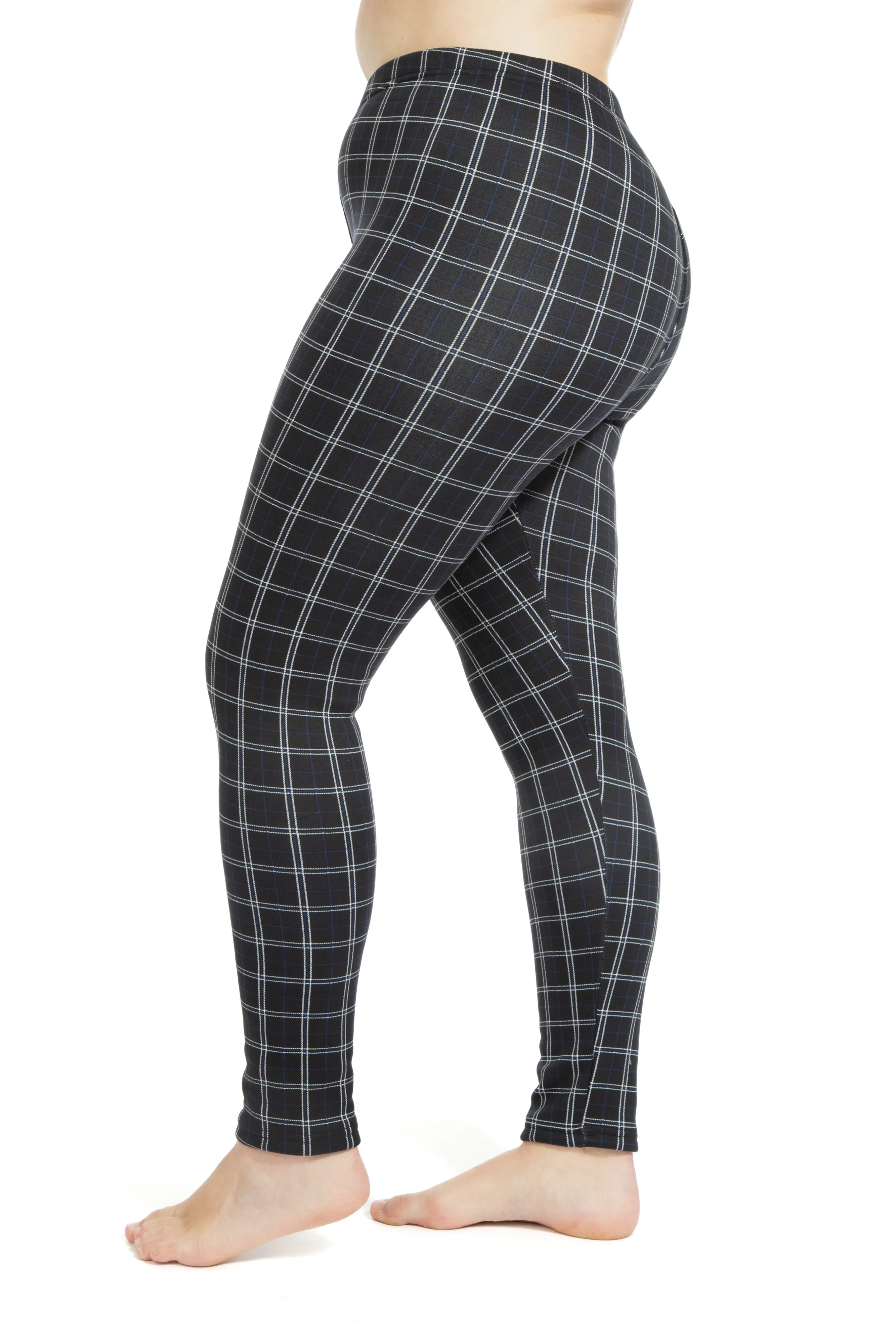 Navy Squares - Cozy Lined Leggings sold by Just Cozy