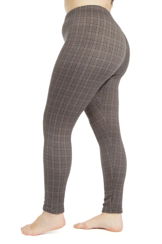 Brown Chekers - Cozy Lined Leggings sold by Just Cozy