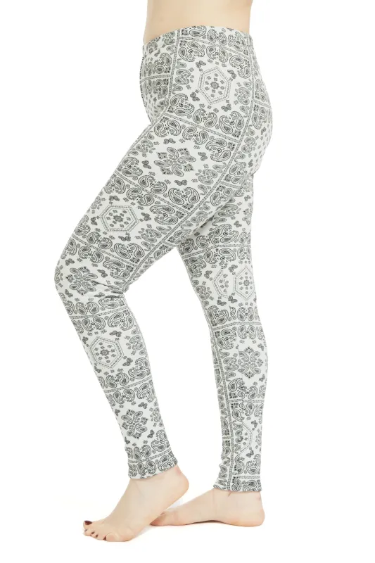 White Paisley- Cozy Lined Leggings sold by Just Cozy