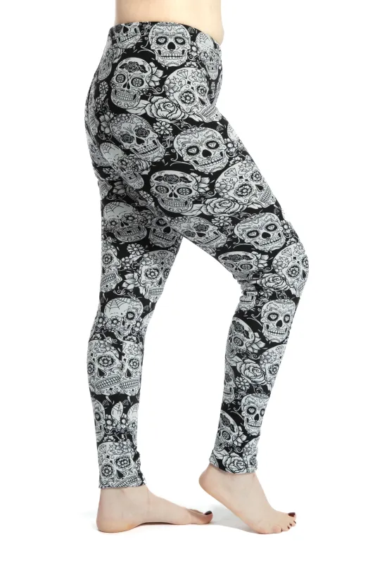 White Skull - Cozy Lined Leggings sold by Just Cozy