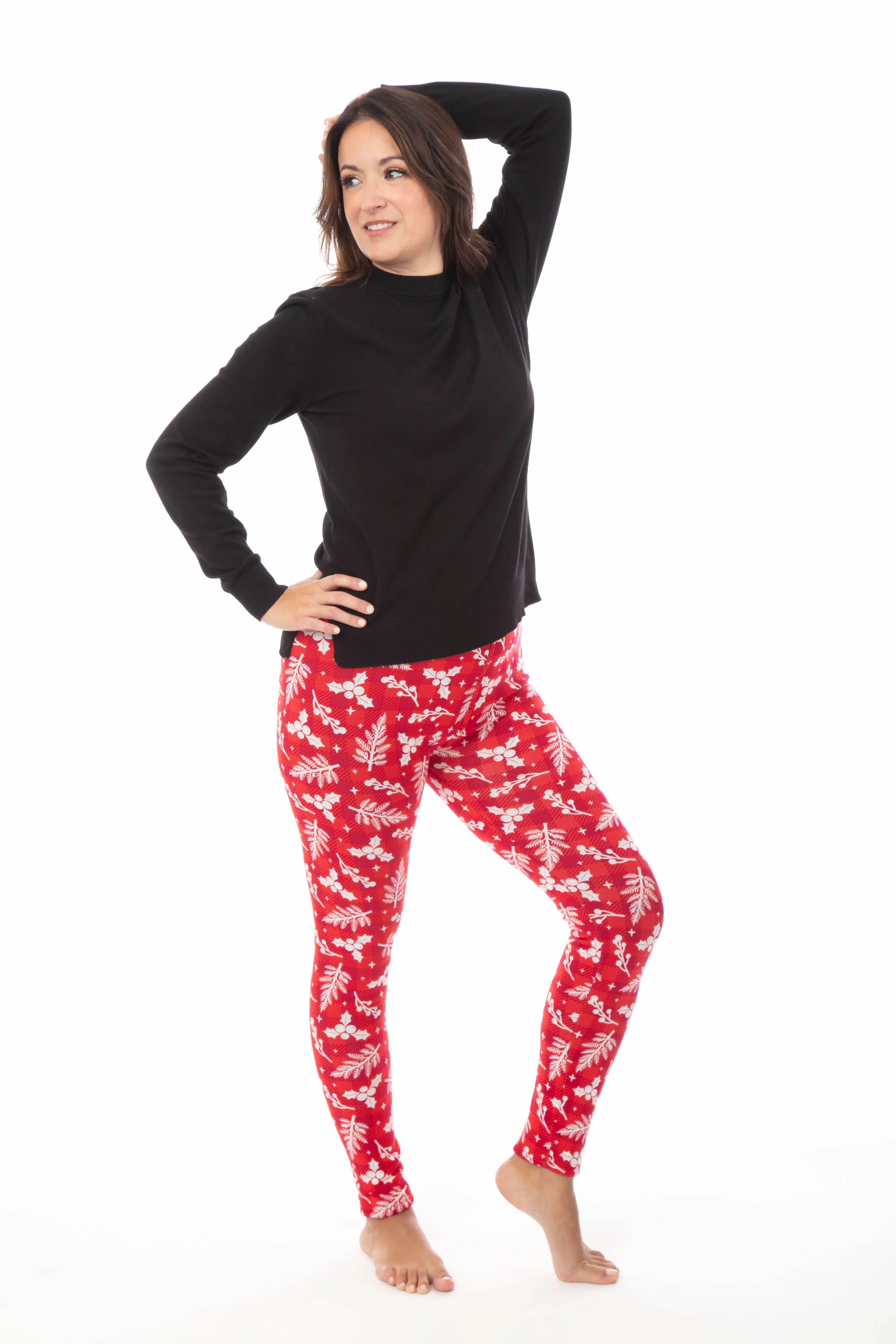 Red & White Xmas - Cozy Lined Leggings sold by Just Cozy product image thumbnail 2