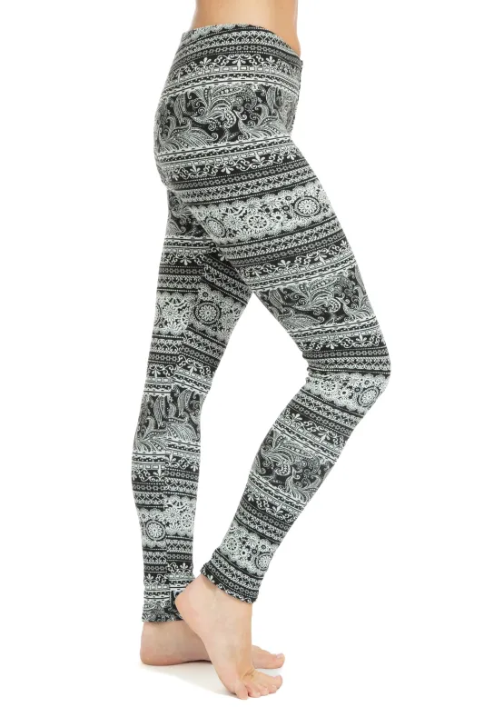 Royal Damask - Cozy Lined Leggings sold by Just Cozy
