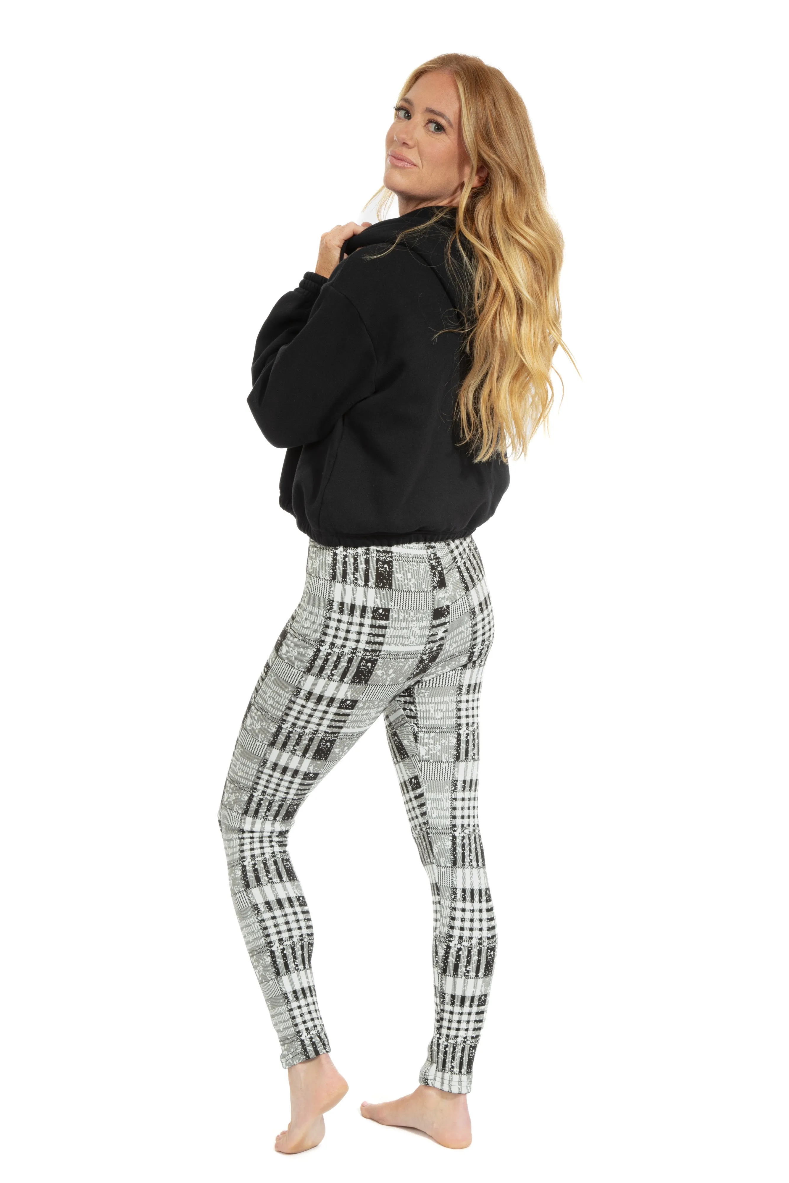 Black & White Abstract - Cozy Lined Leggings sold by Just Cozy product image thumbnail 5