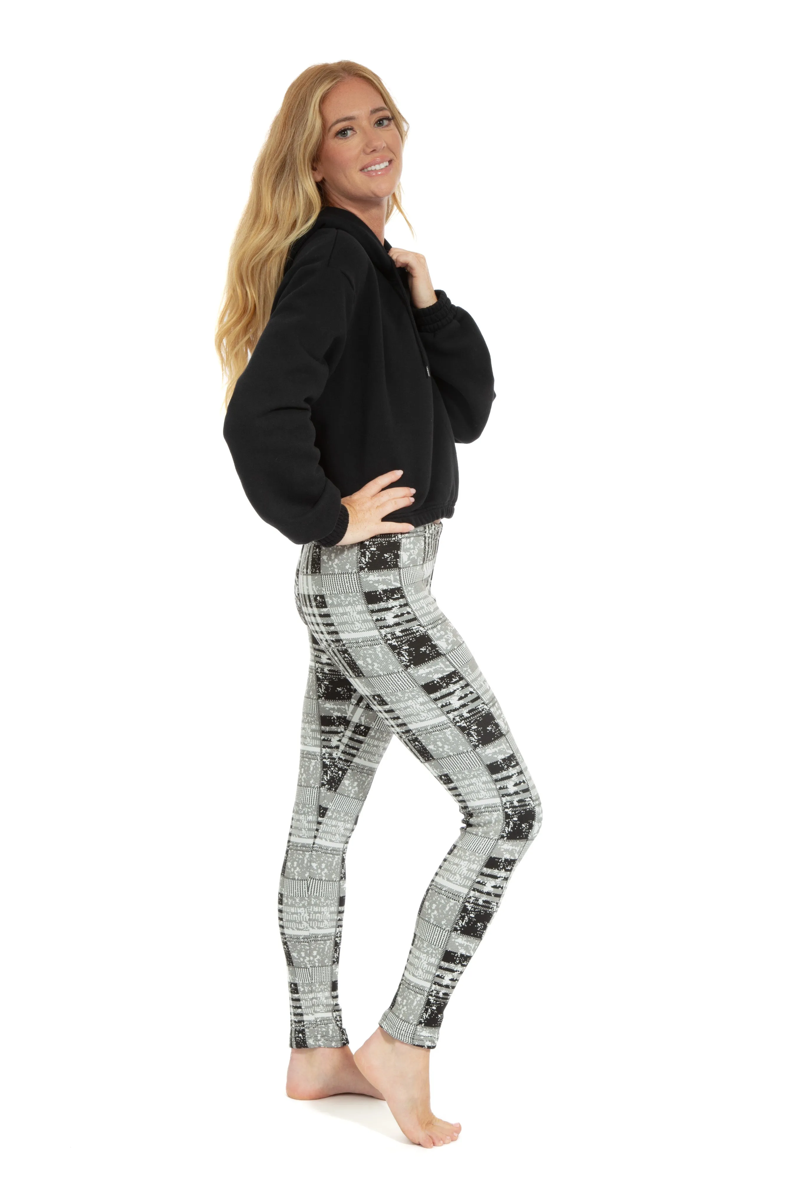 Black & White Abstract - Cozy Lined Leggings sold by Just Cozy product image thumbnail 2