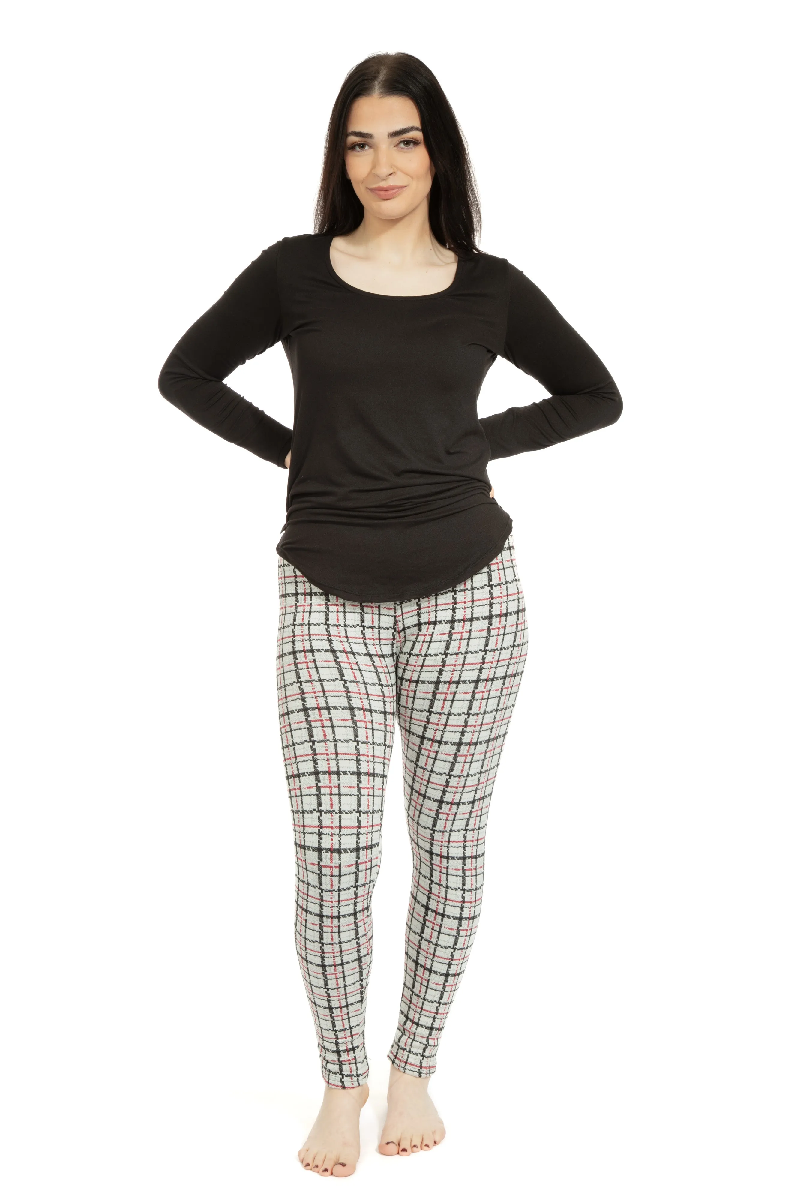 Light Gray Tartan - Cozy Lined Leggings sold by Just Cozy product image thumbnail 2