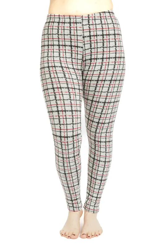 Light Gray Tartan - Cozy Lined Leggings sold by Just Cozy