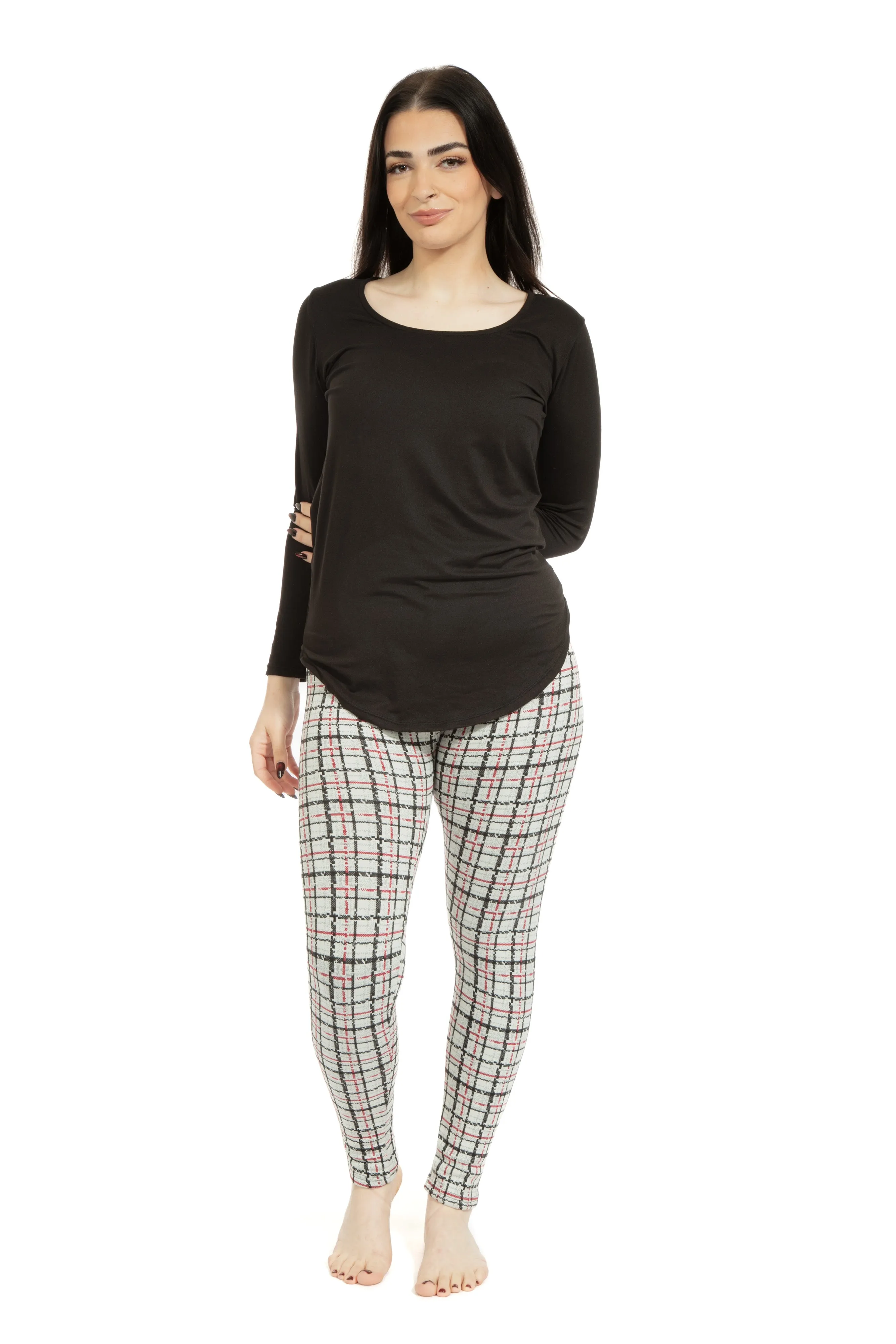 Light Gray Tartan - Cozy Lined Leggings sold by Just Cozy product image thumbnail 3