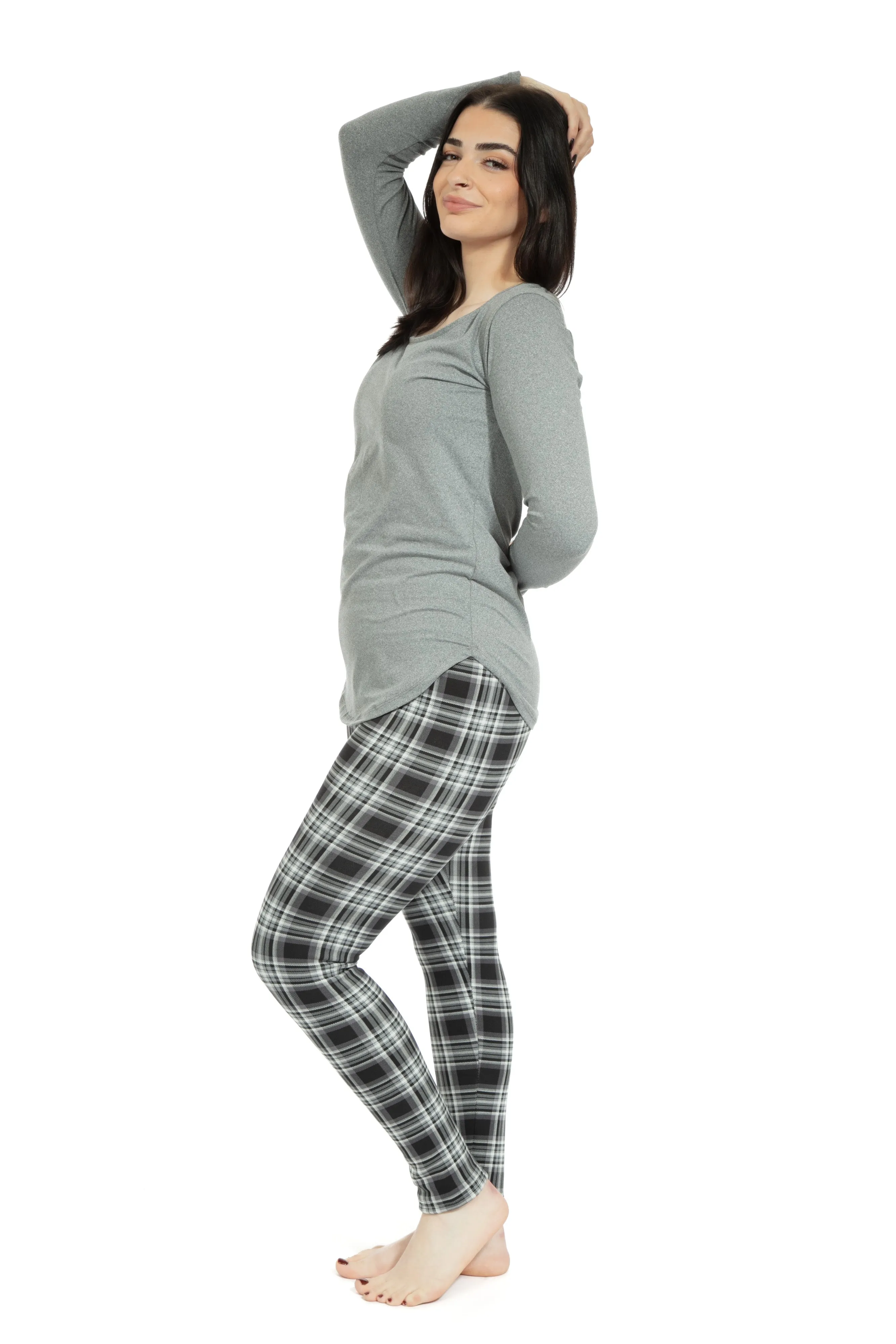 Black & White Tartan - Cozy Lined Leggings sold by Just Cozy product image thumbnail 5