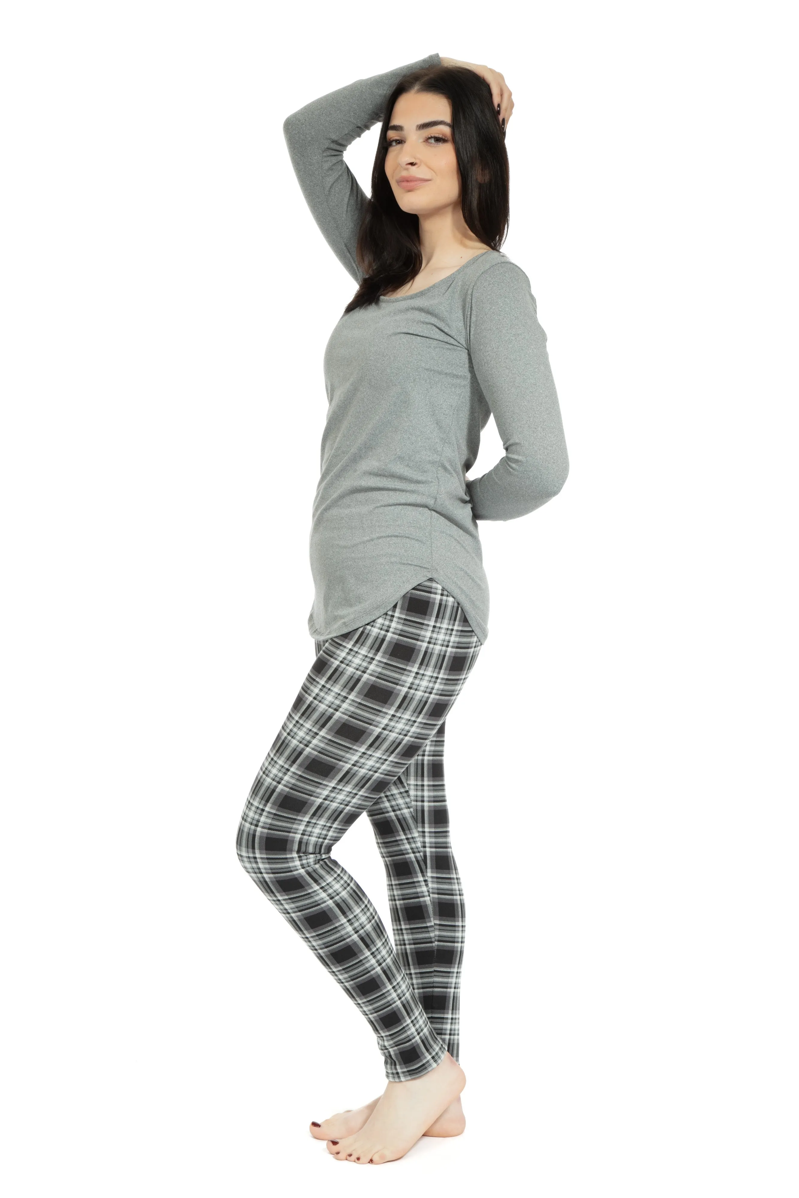 Black & White Tartan - Cozy Lined Leggings sold by Just Cozy product image thumbnail 4