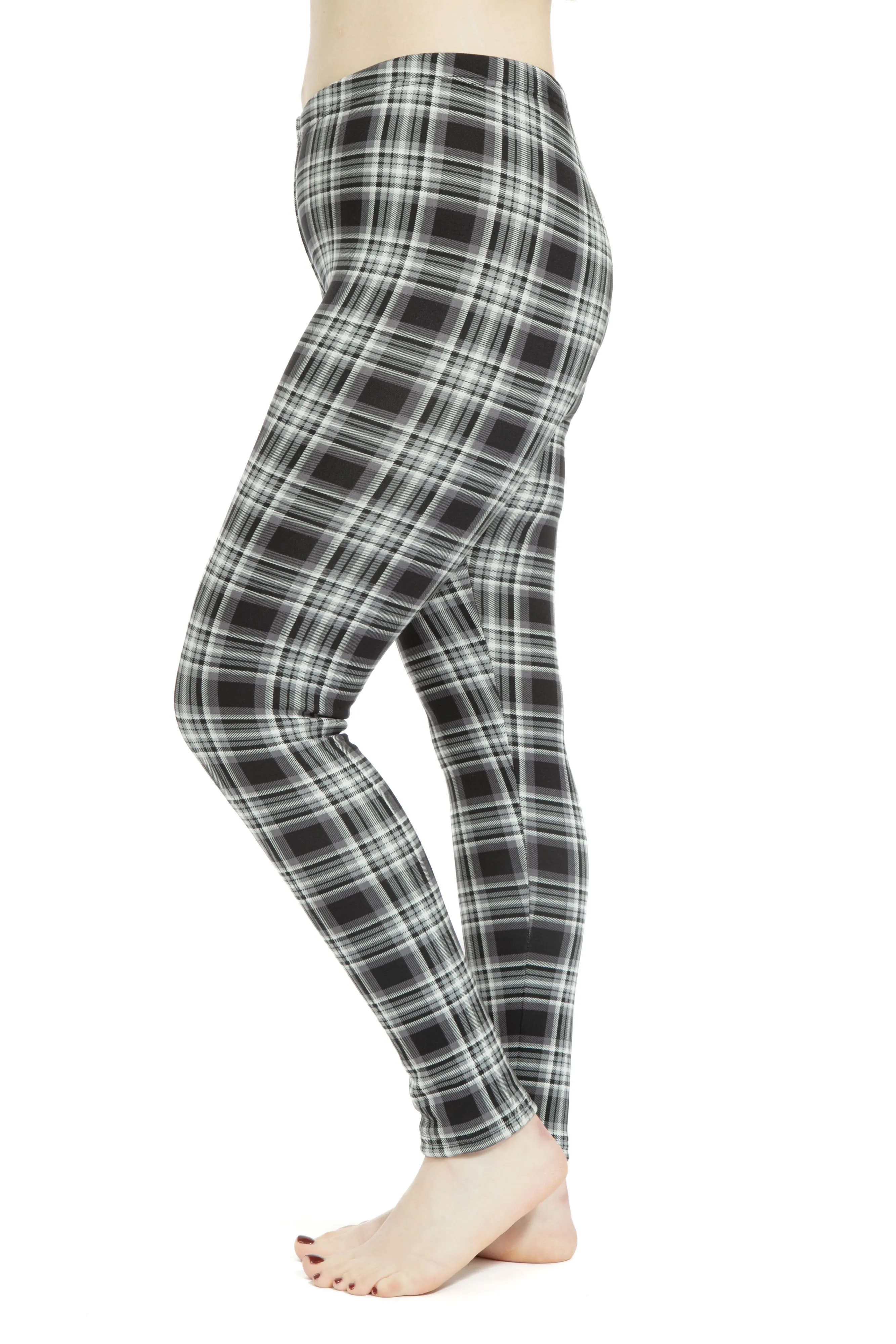 Black & White Tartan - Cozy Lined Leggings sold by Just Cozy