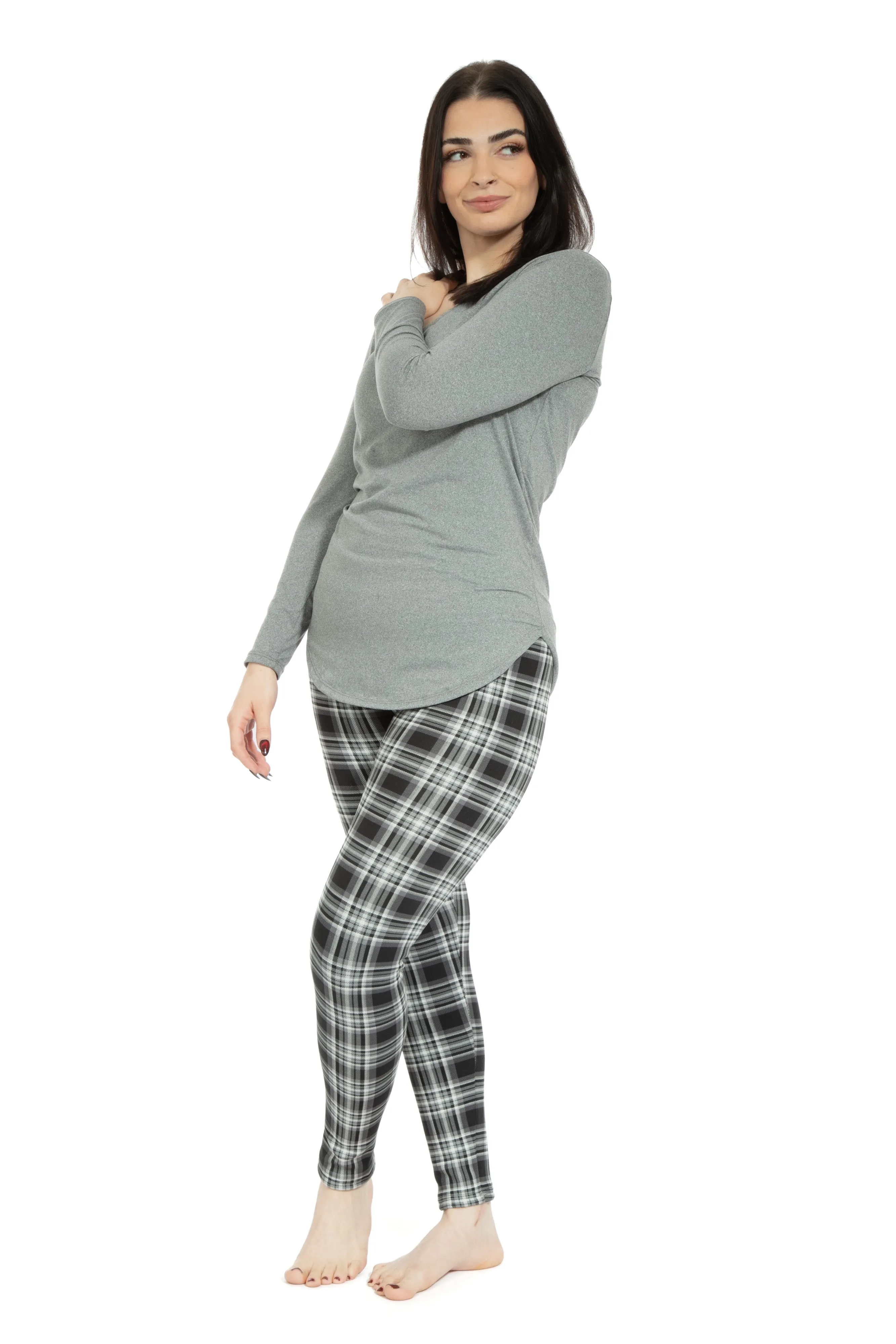 Black & White Tartan - Cozy Lined Leggings sold by Just Cozy product image thumbnail 2