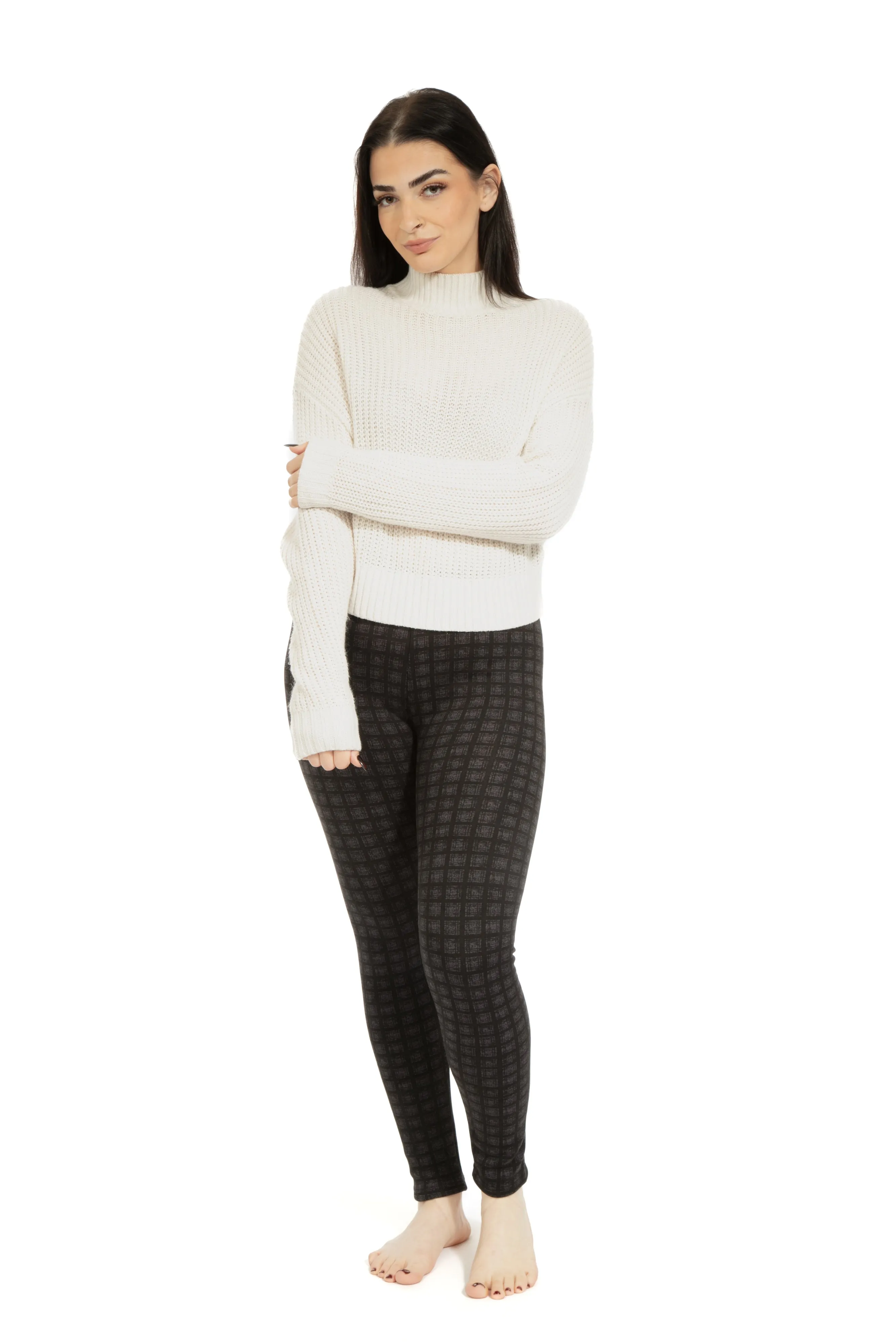 Black Gingham - Cozy Lined Leggings sold by Just Cozy product image thumbnail 2