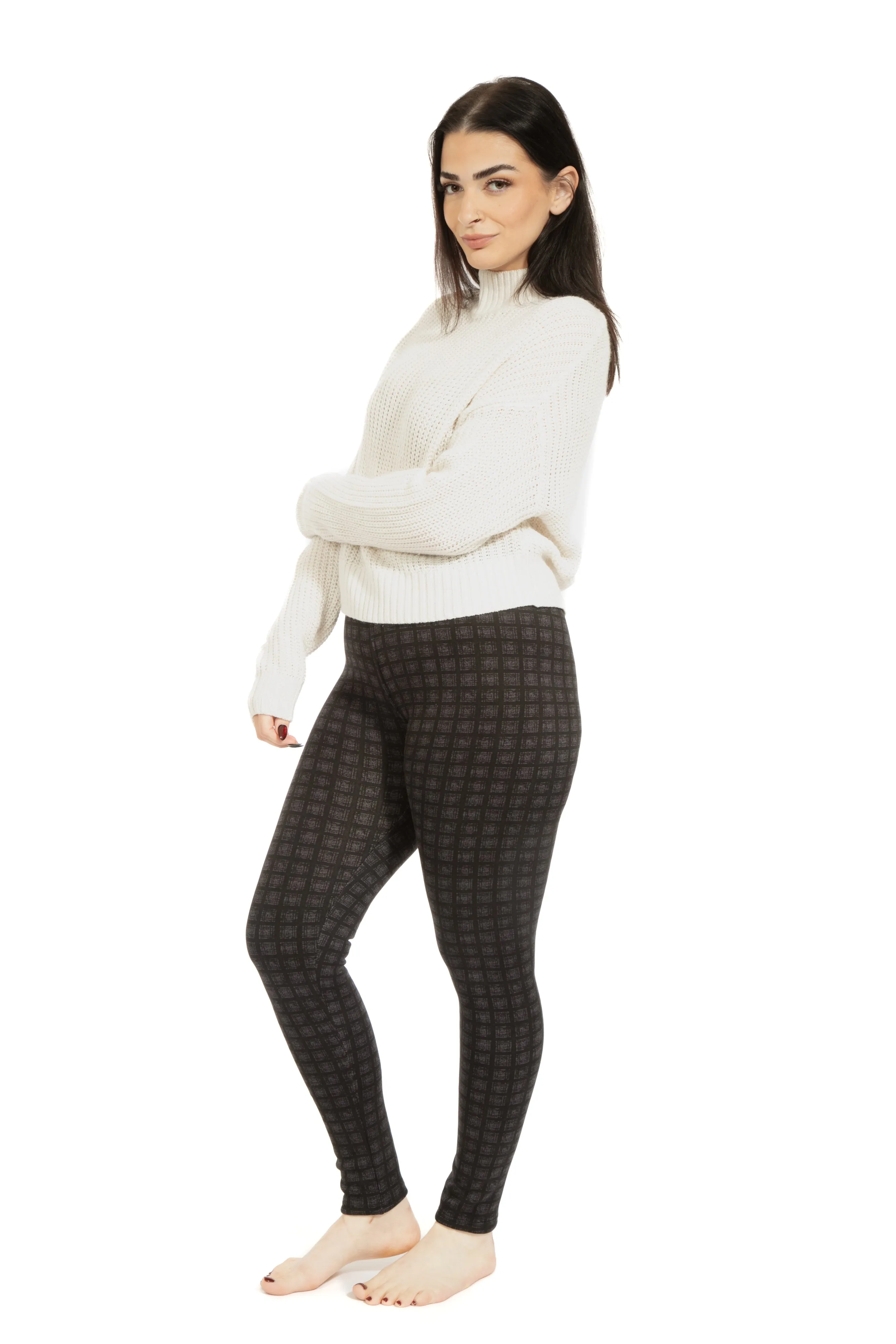 Black Gingham - Cozy Lined Leggings sold by Just Cozy product image thumbnail 3