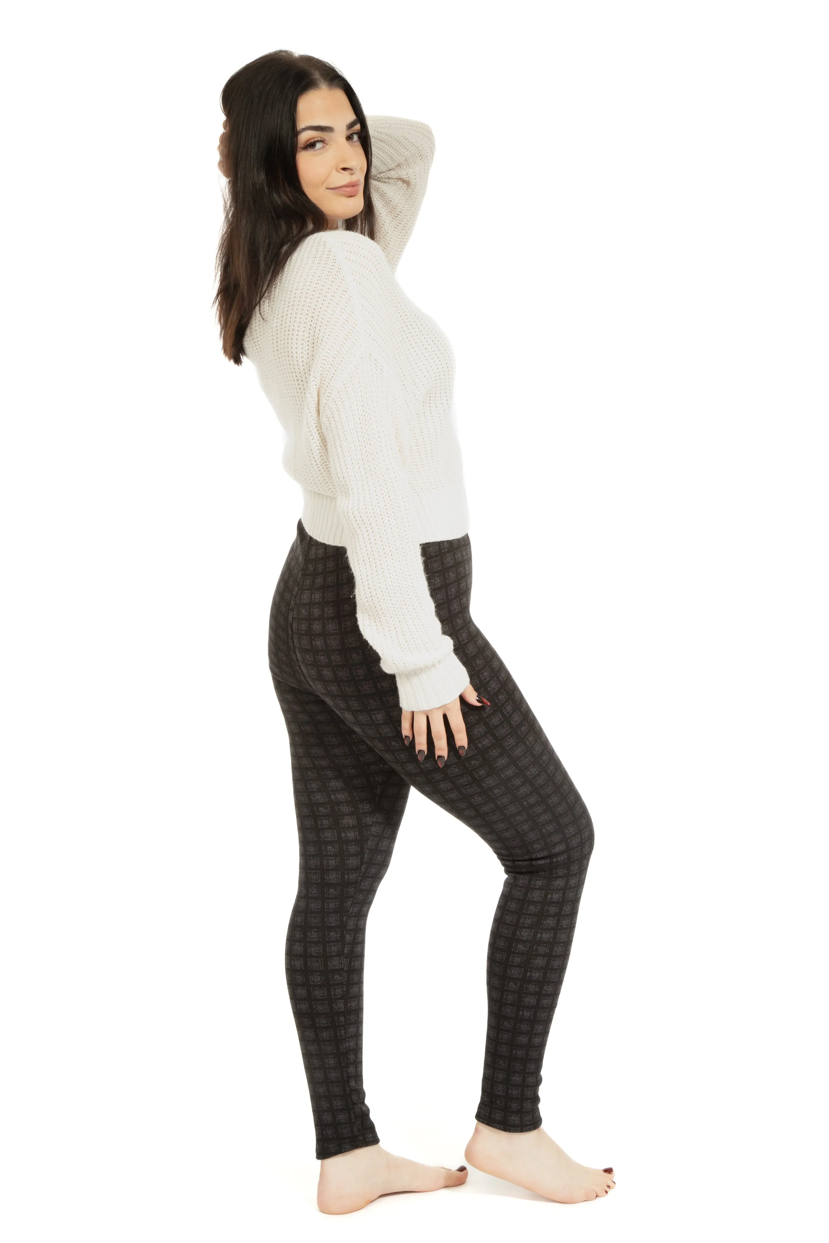 Black Gingham - Cozy Lined Leggings sold by Just Cozy product image thumbnail 5