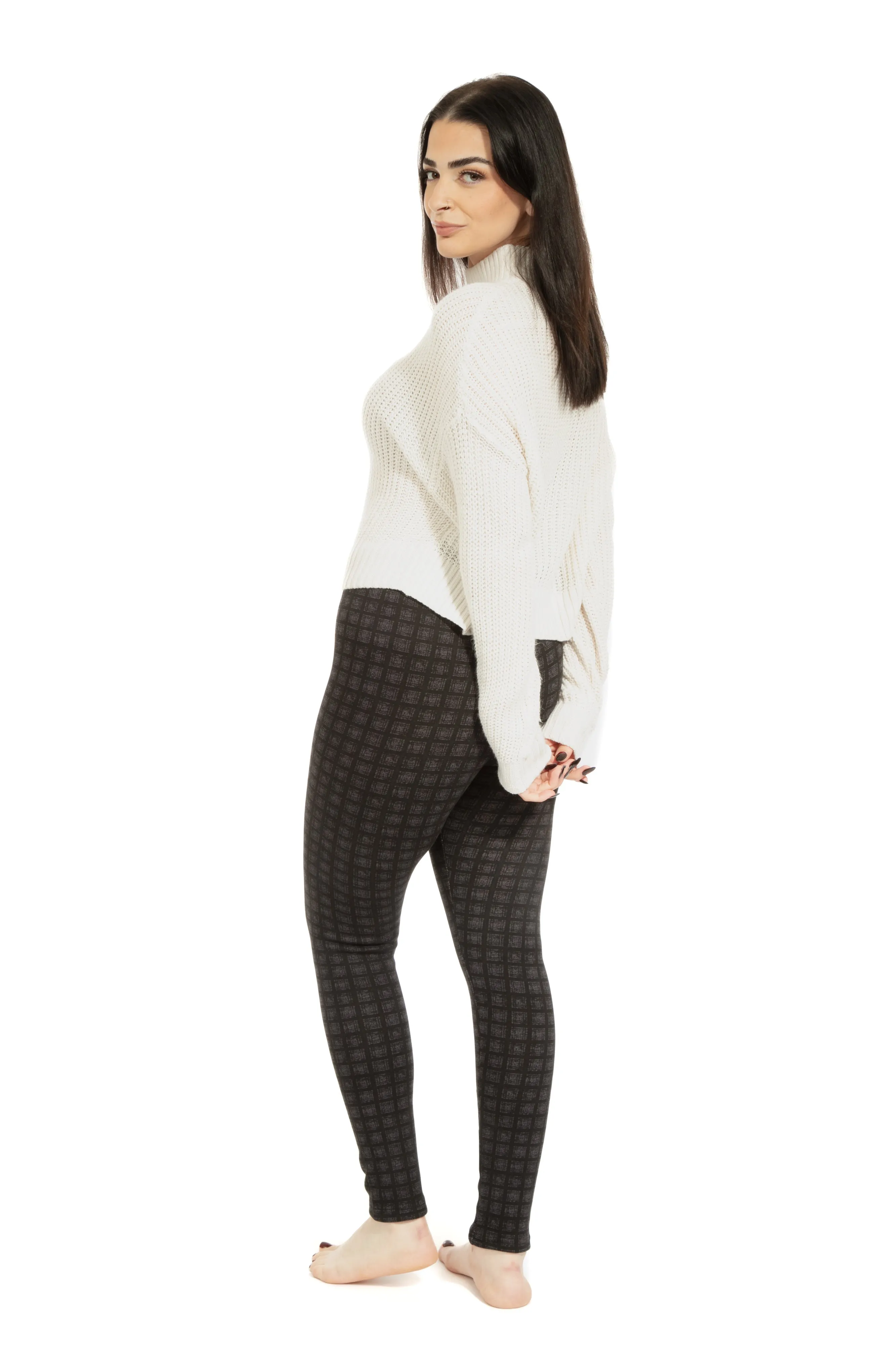 Black Gingham - Cozy Lined Leggings sold by Just Cozy product image thumbnail 4