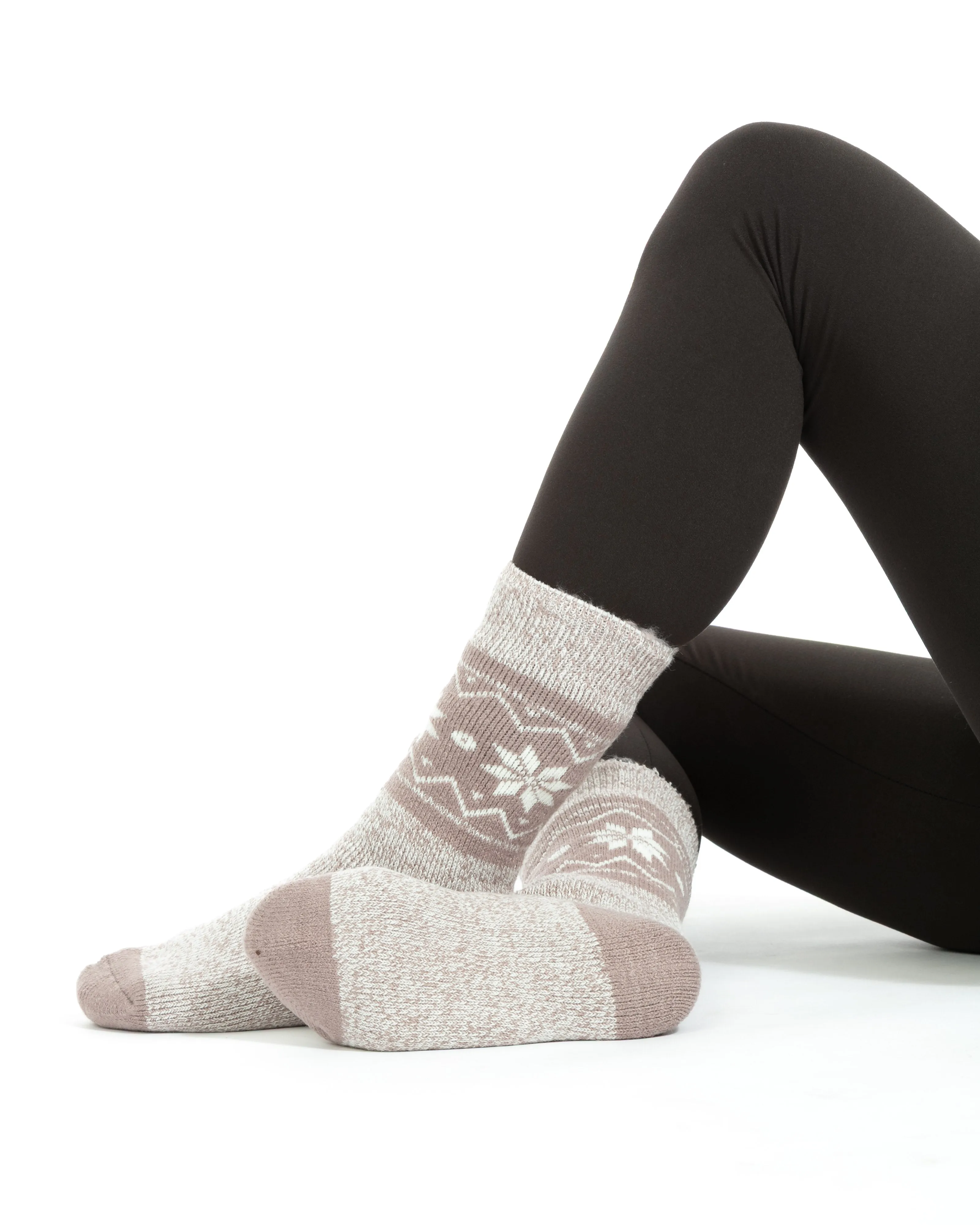 Walnut & Beige - Thermal Socks sold by Just Cozy product image thumbnail 4