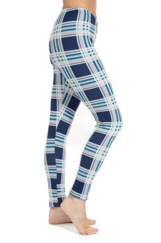 Blue & Pink Plaid - Cozy Lined Leggings sold by Just Cozy