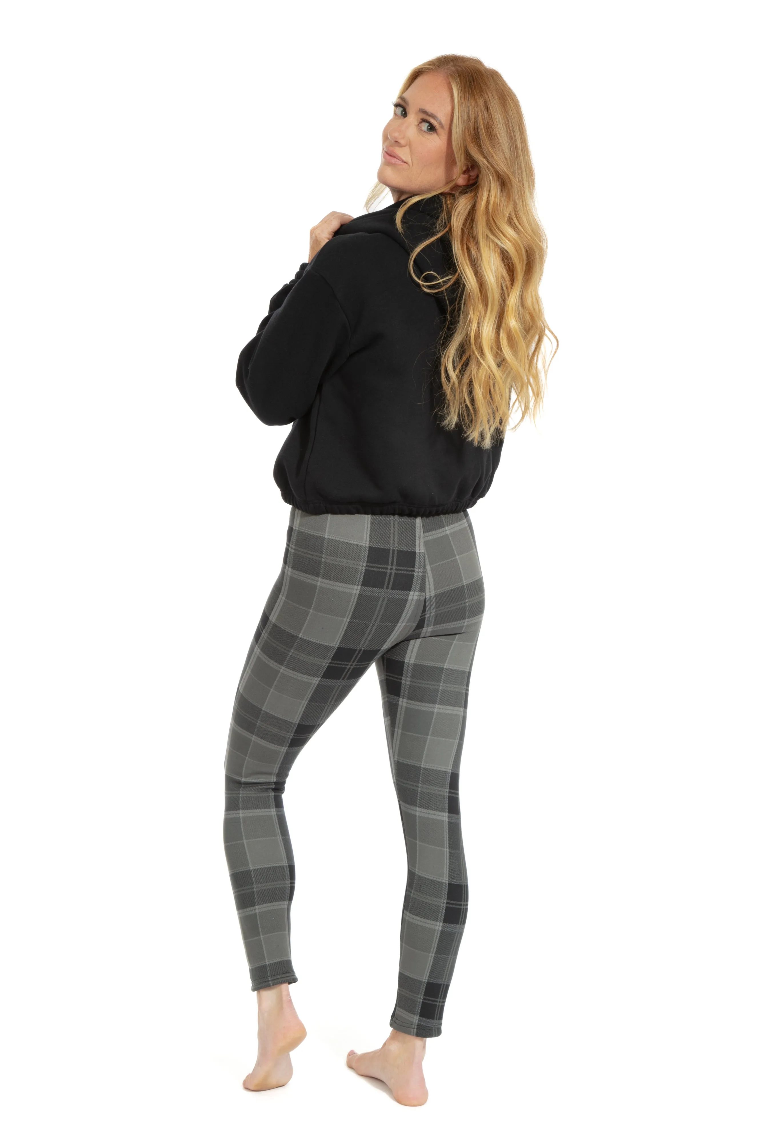Greyish Plaid - Cozy Lined Leggings sold by Just Cozy product image thumbnail 3