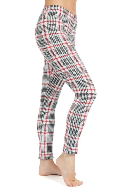 Red Line Tartan - Cozy Lined Leggings sold by Just Cozy
