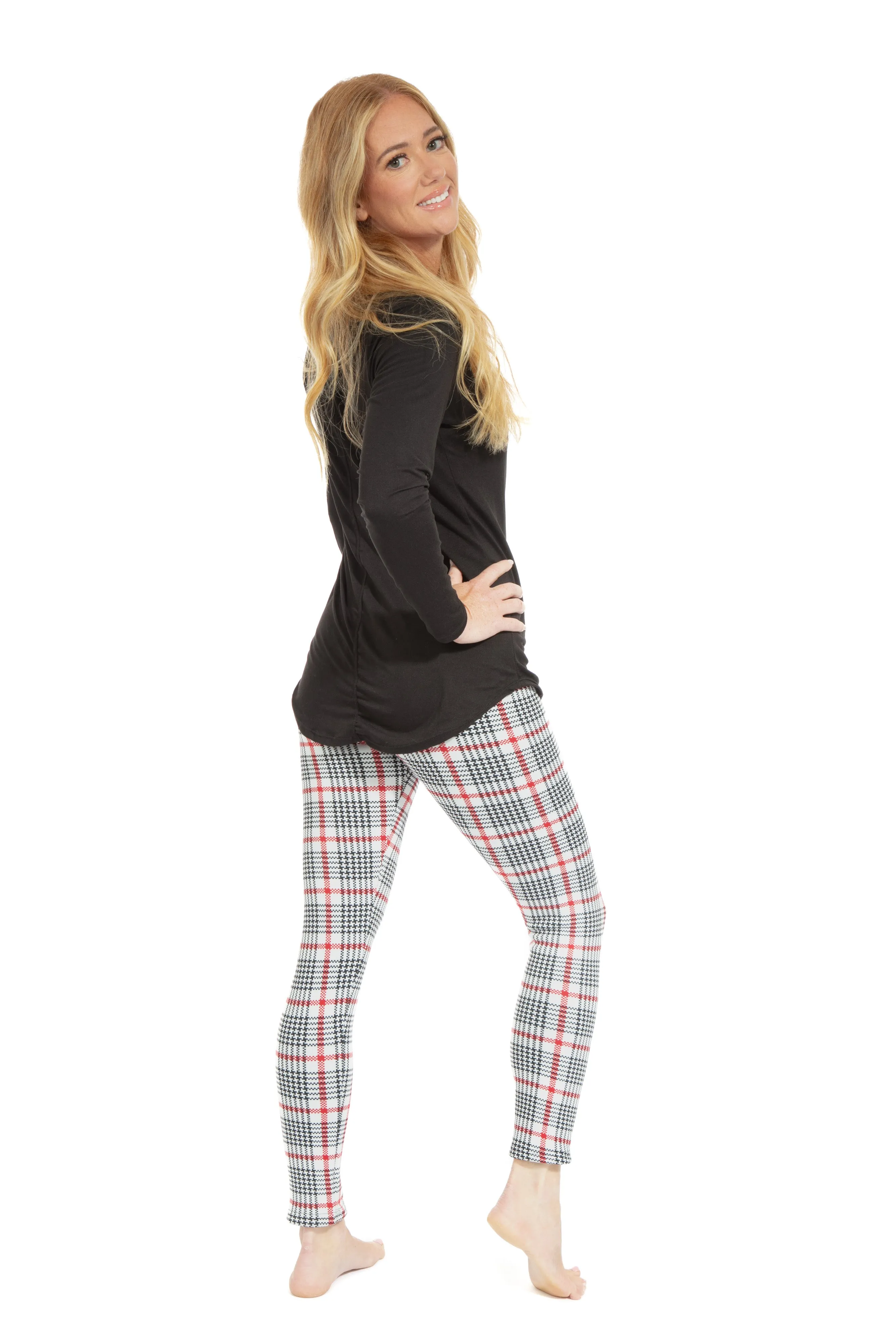 Red Line Tartan - Cozy Lined Leggings sold by Just Cozy product image thumbnail 3